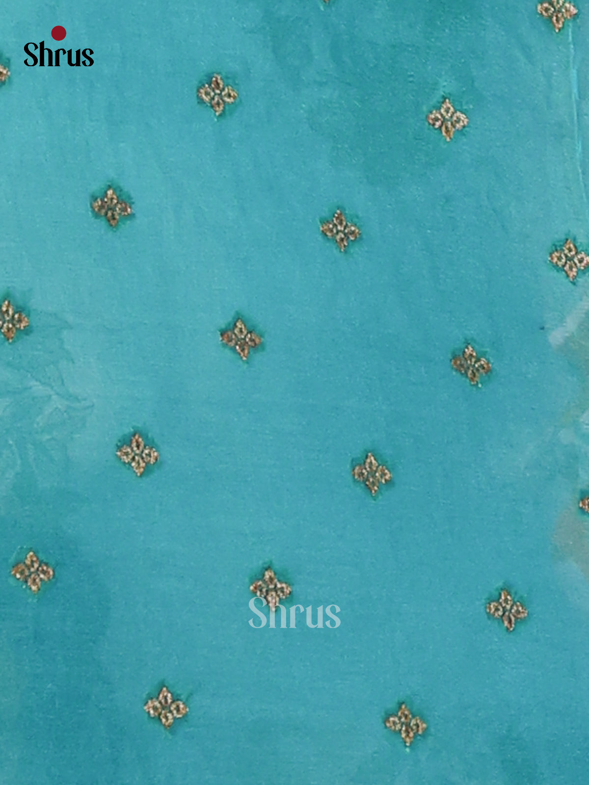Teal(Single Tone)- Semi Georgette Saree - Shop on Shrus.com
