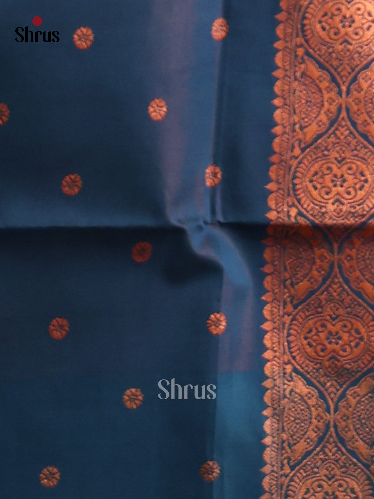 Maroon & Blue - Semi Softsilk Saree - Shop on Shrus.com
