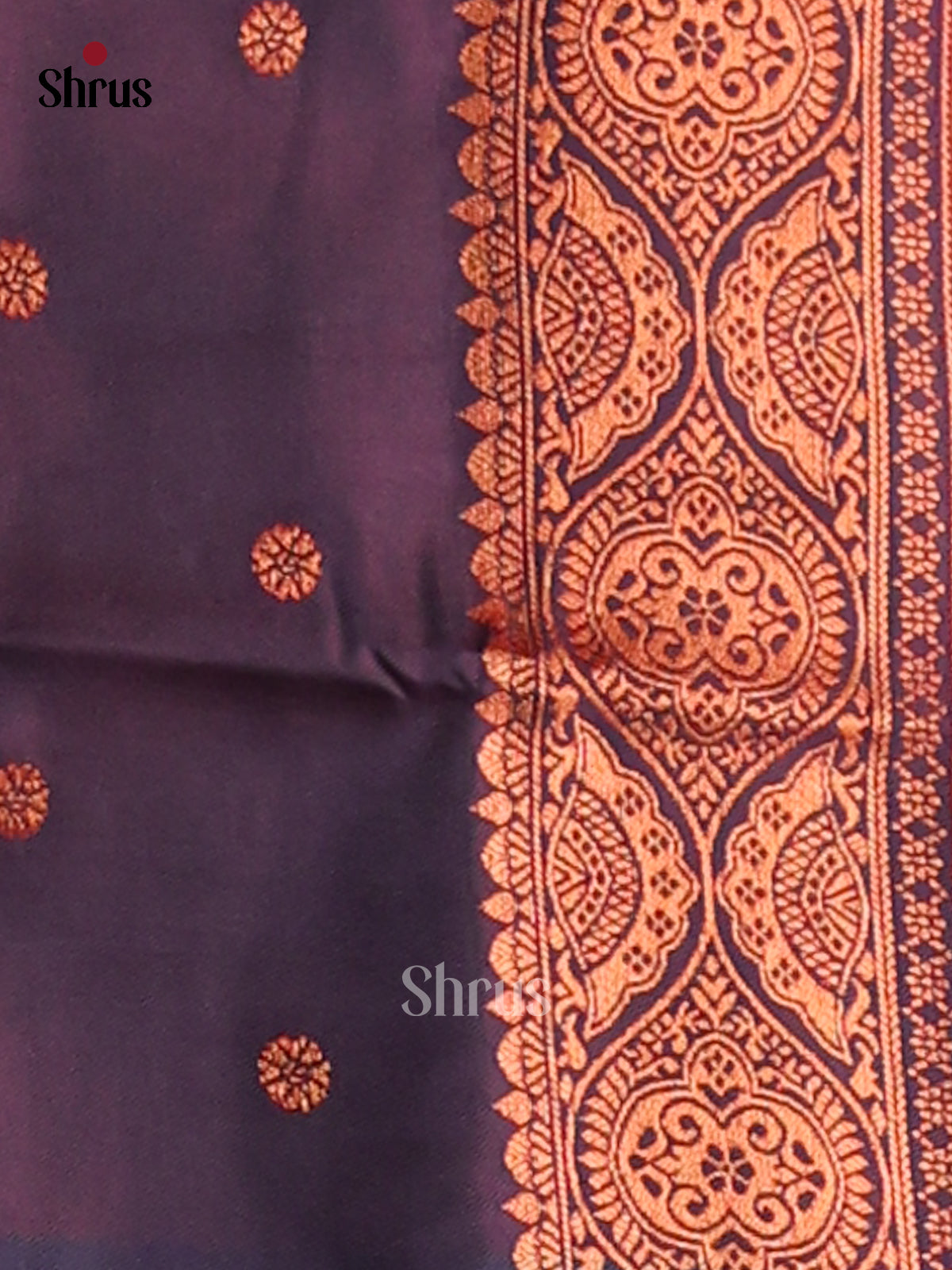 Maroon & Blue - Semi Softsilk saree - Shop on Shrus.com