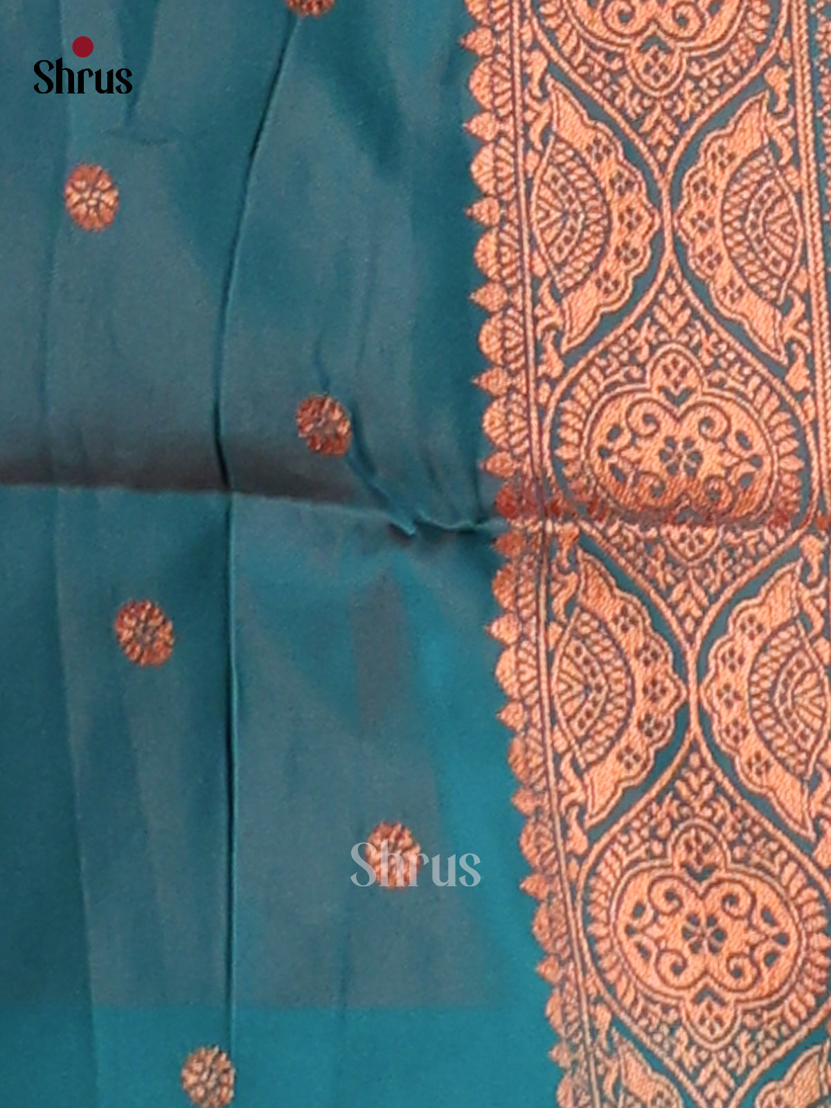 Double Shaded Brown & Blue - Semi Softsilk Saree - Shop on Shrus.com