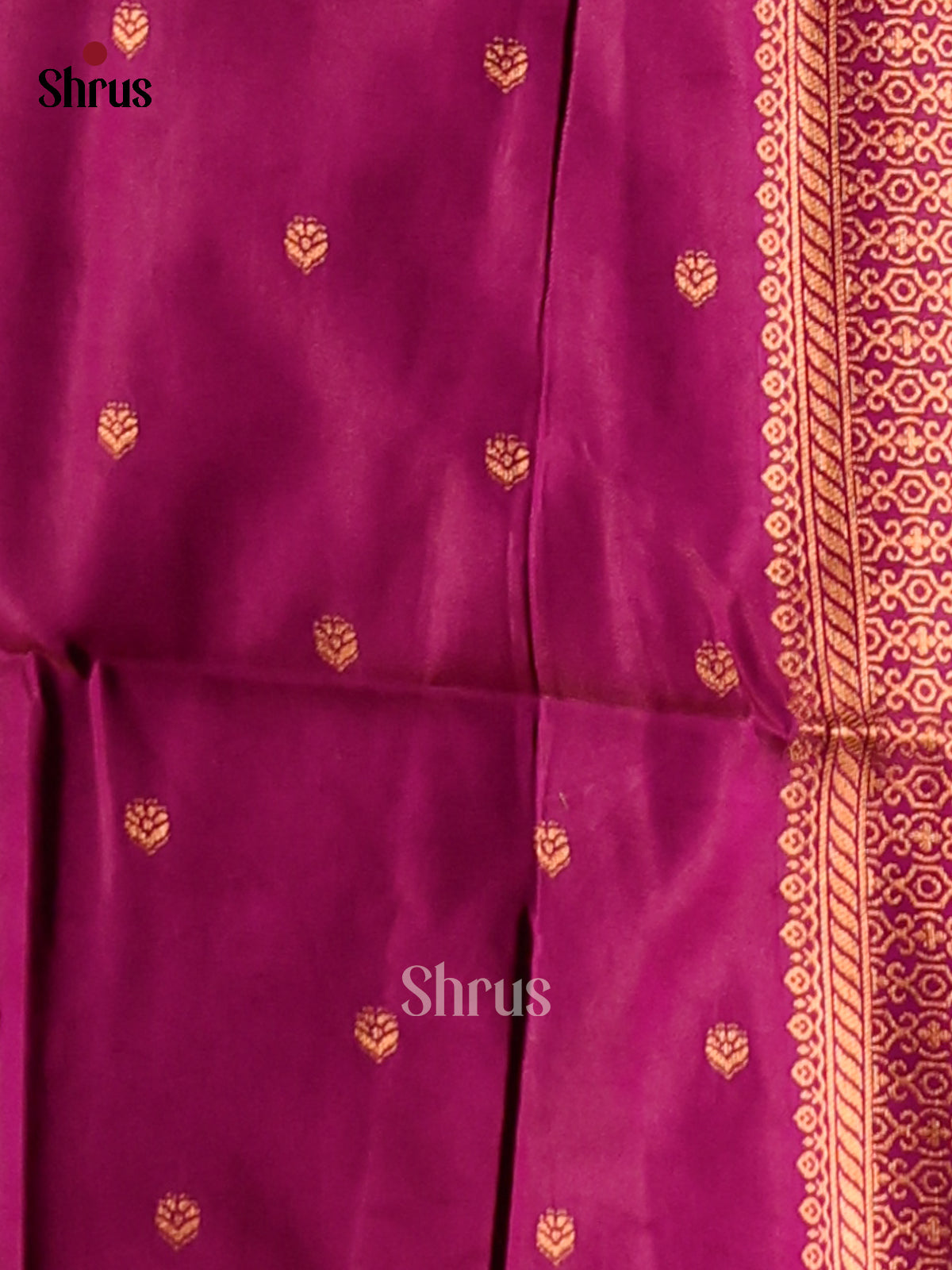 Orangish Pink & Purple - Semi Softsilk Saree - Shop on Shrus.com