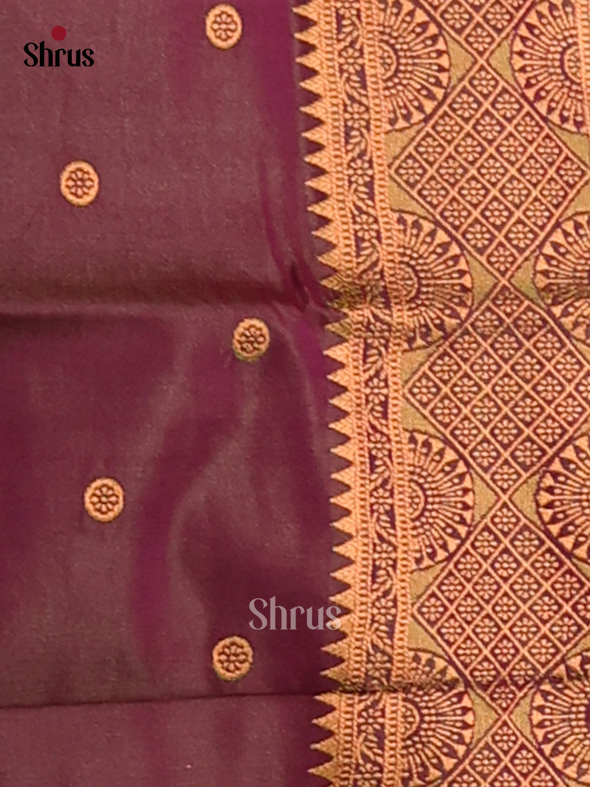 Green & Maroon- Semi Softsilk Saree - Shop on Shrus.com