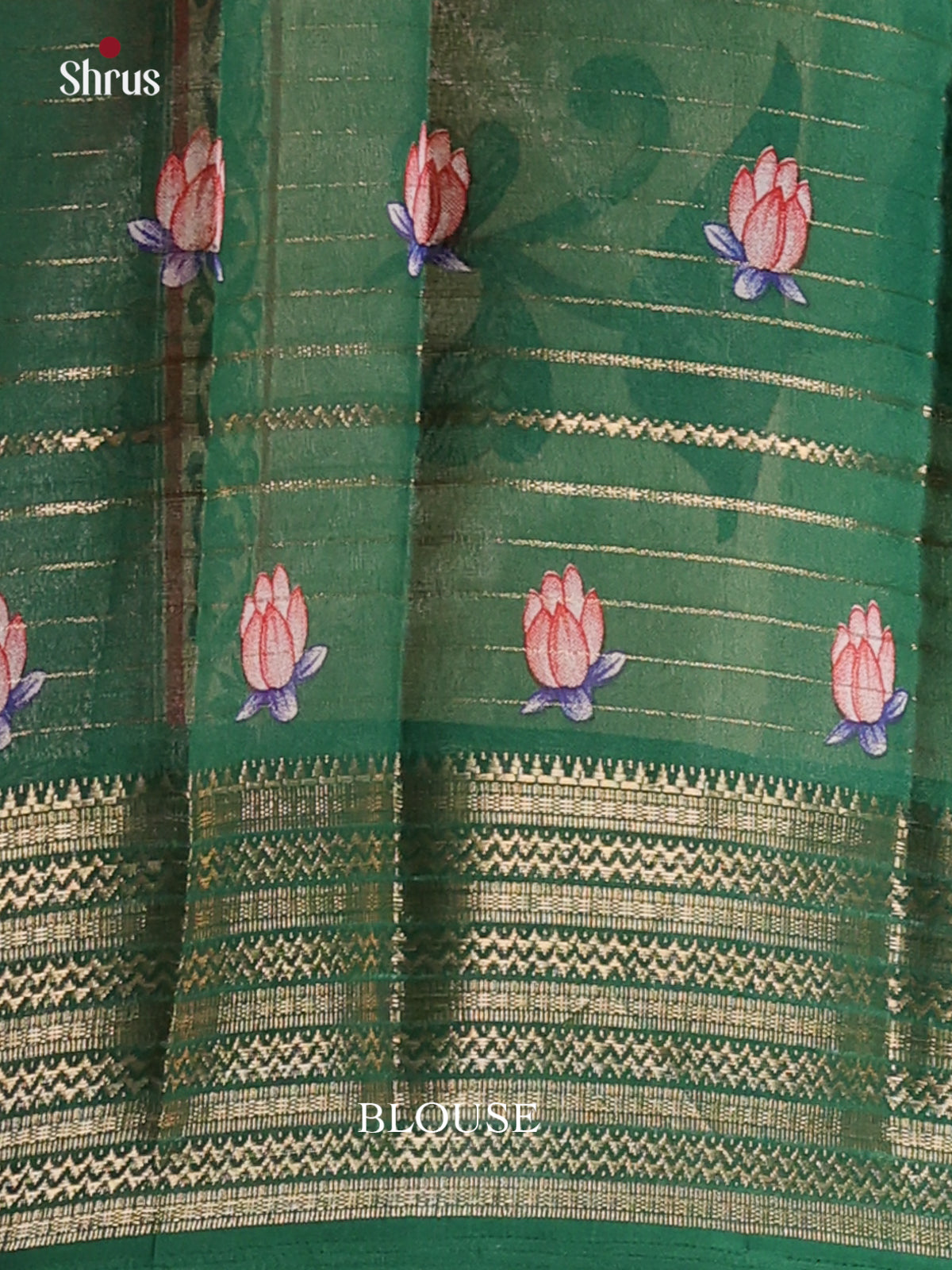 Green & Cream - Semi Mysoresilk Saree - Shop on Shrus.com