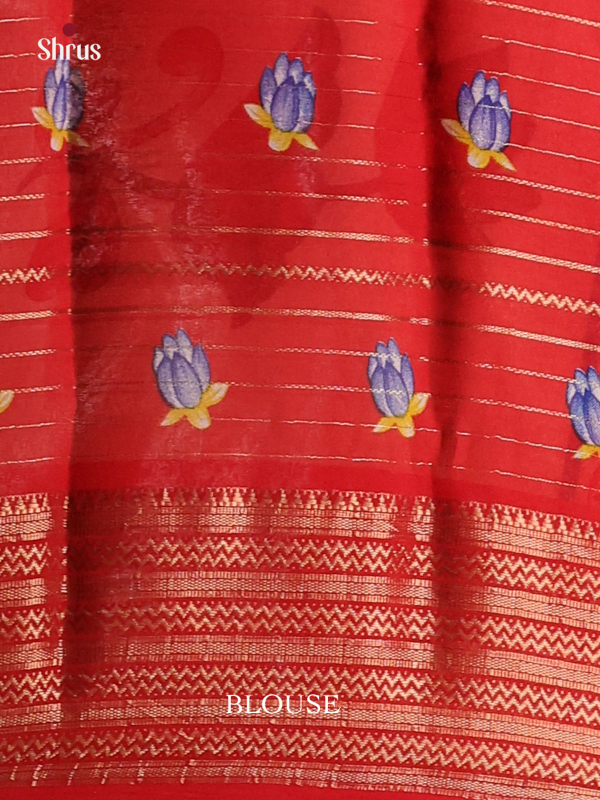 Red & Cream - Semi Mysoresilk Saree - Shop on Shrus.com