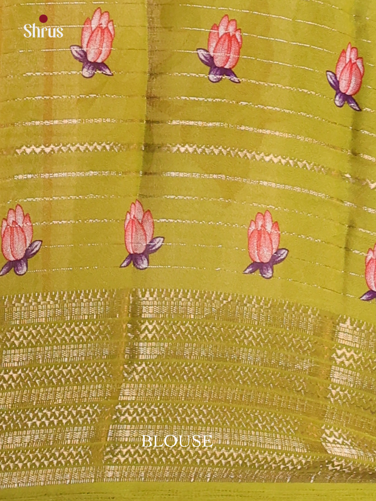 Green & Cream - Semi Mysoresilk Saree - Shop on Shrus.com