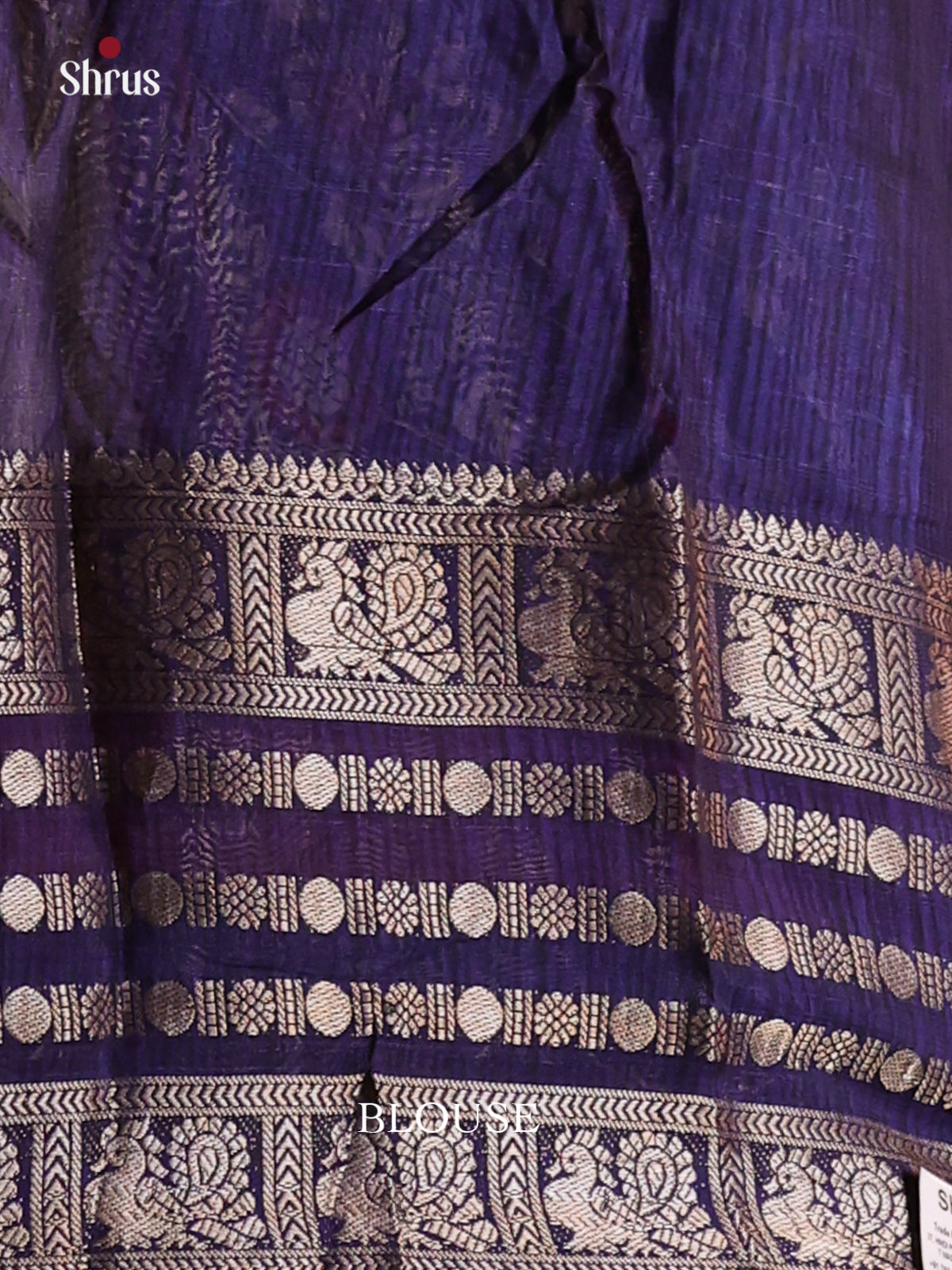 Cream & Blue - Semi Mysoresilk Saree - Shop on Shrus.com