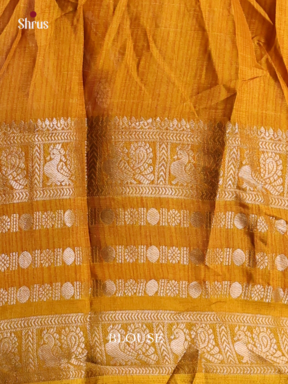 Cream & Mustard- Semi Mysoresilk Saree - Shop on Shrus.com