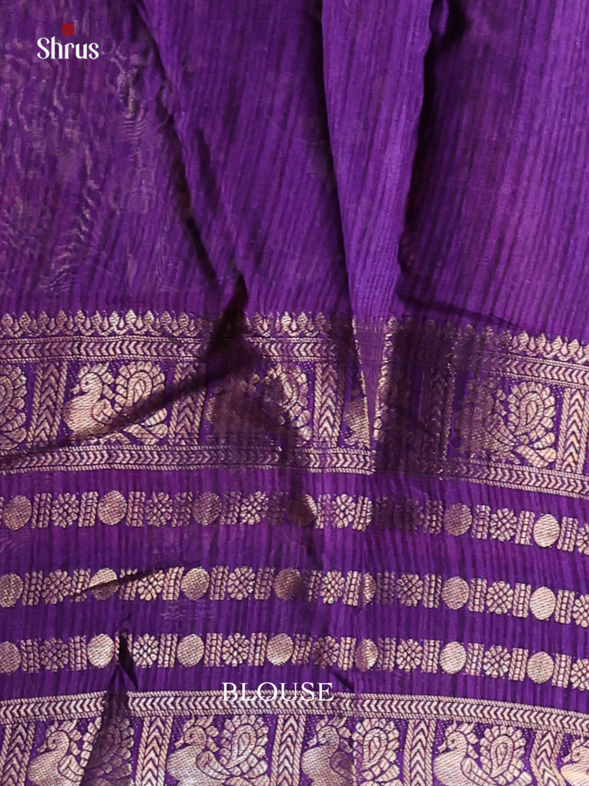 Cream & Violet - Semi Mysoresilk Saree - Shop on Shrus.com