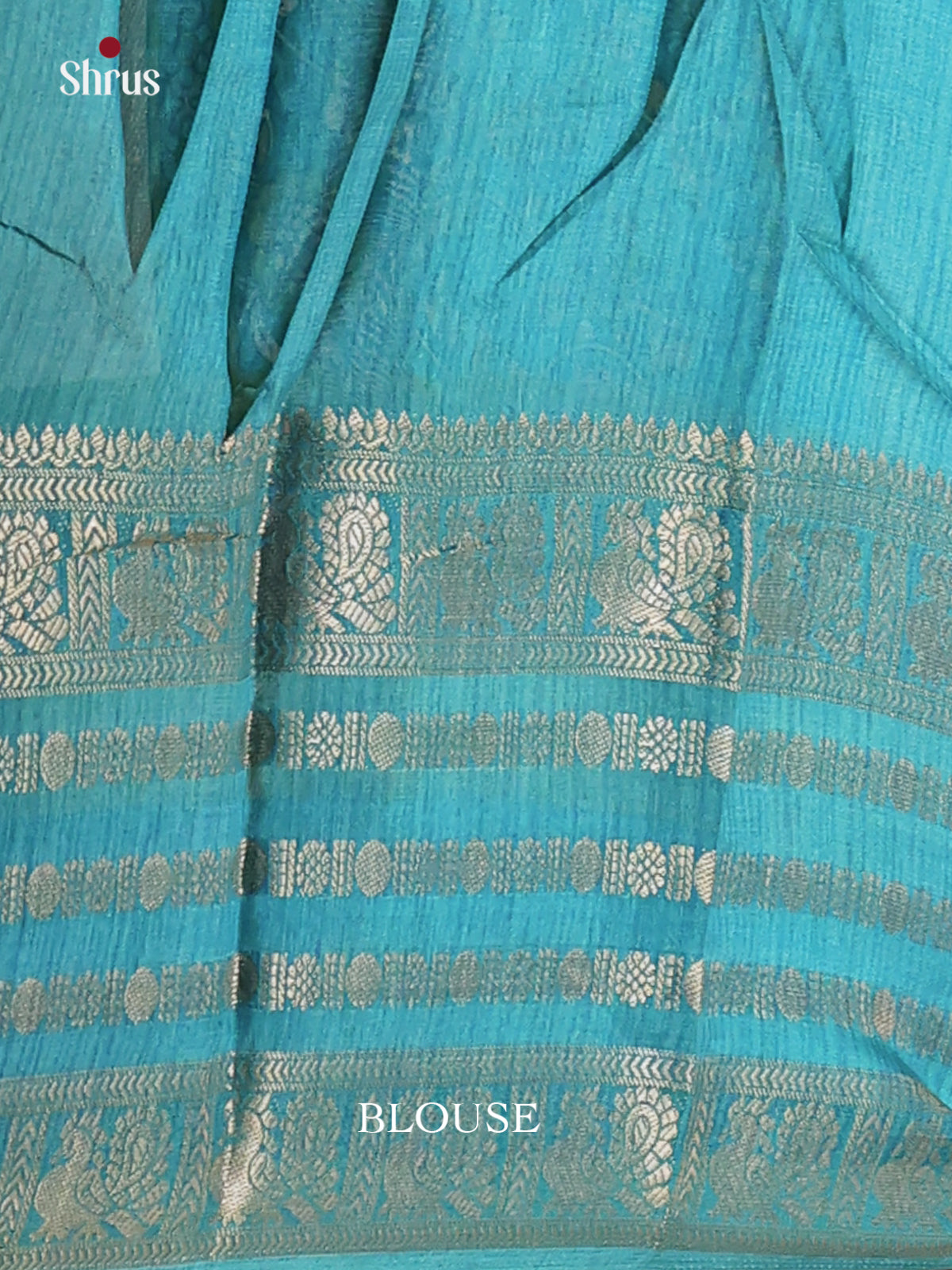 Cream & Teal - Semi Mysoresilk Saree - Shop on Shrus.com
