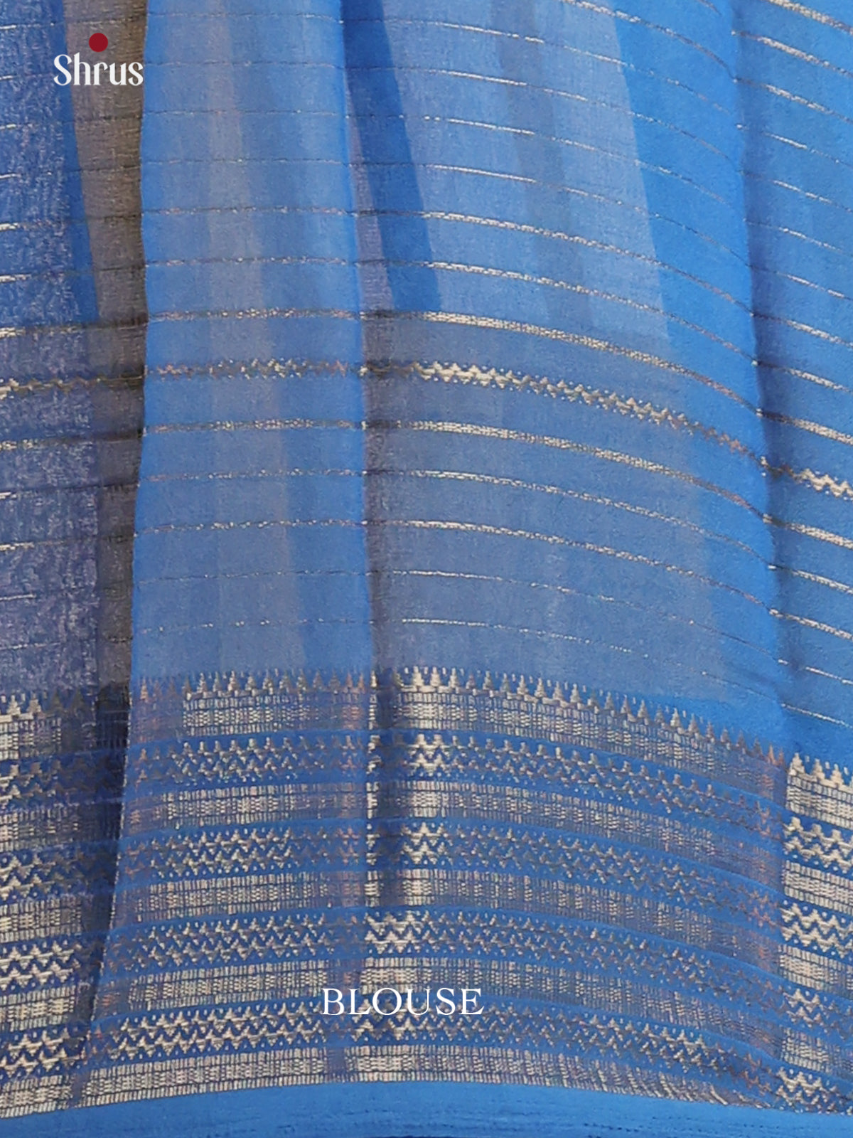 Cream & Blue - Semi Mysoresilk Saree - Shop on Shrus.com