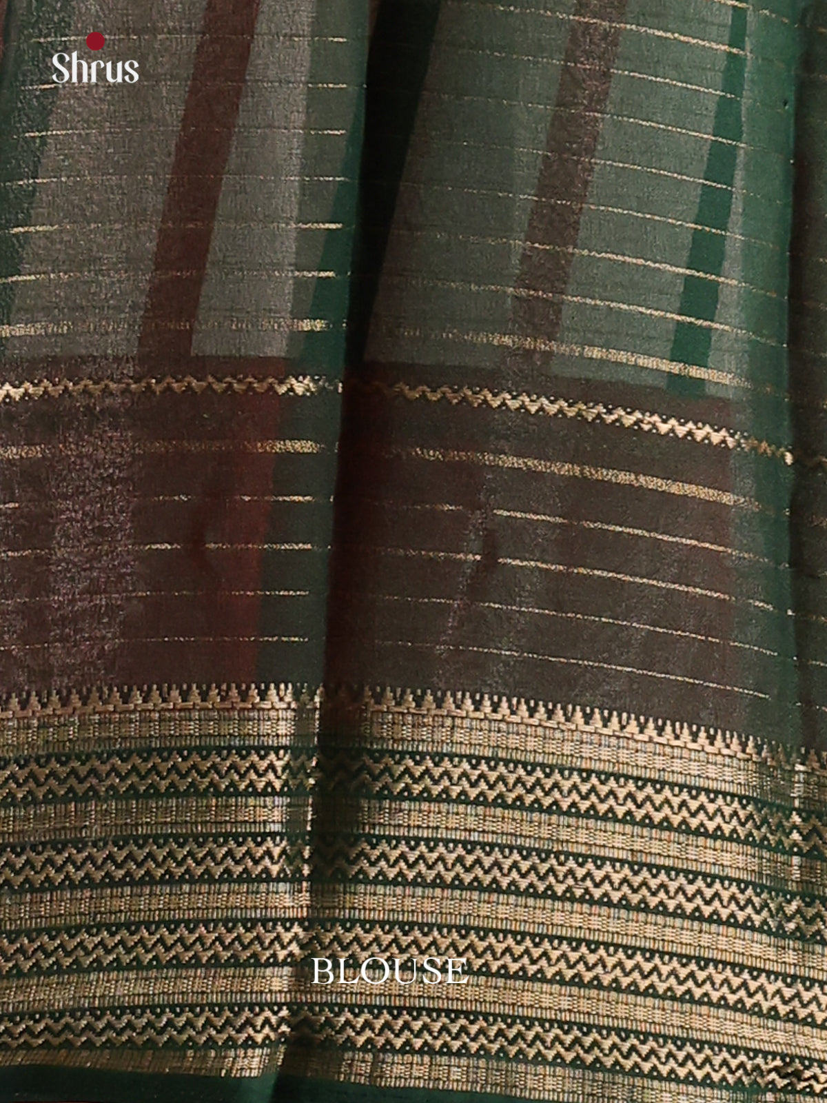 Cream & Green - Semi Mysoresilk Saree - Shop on Shrus.com