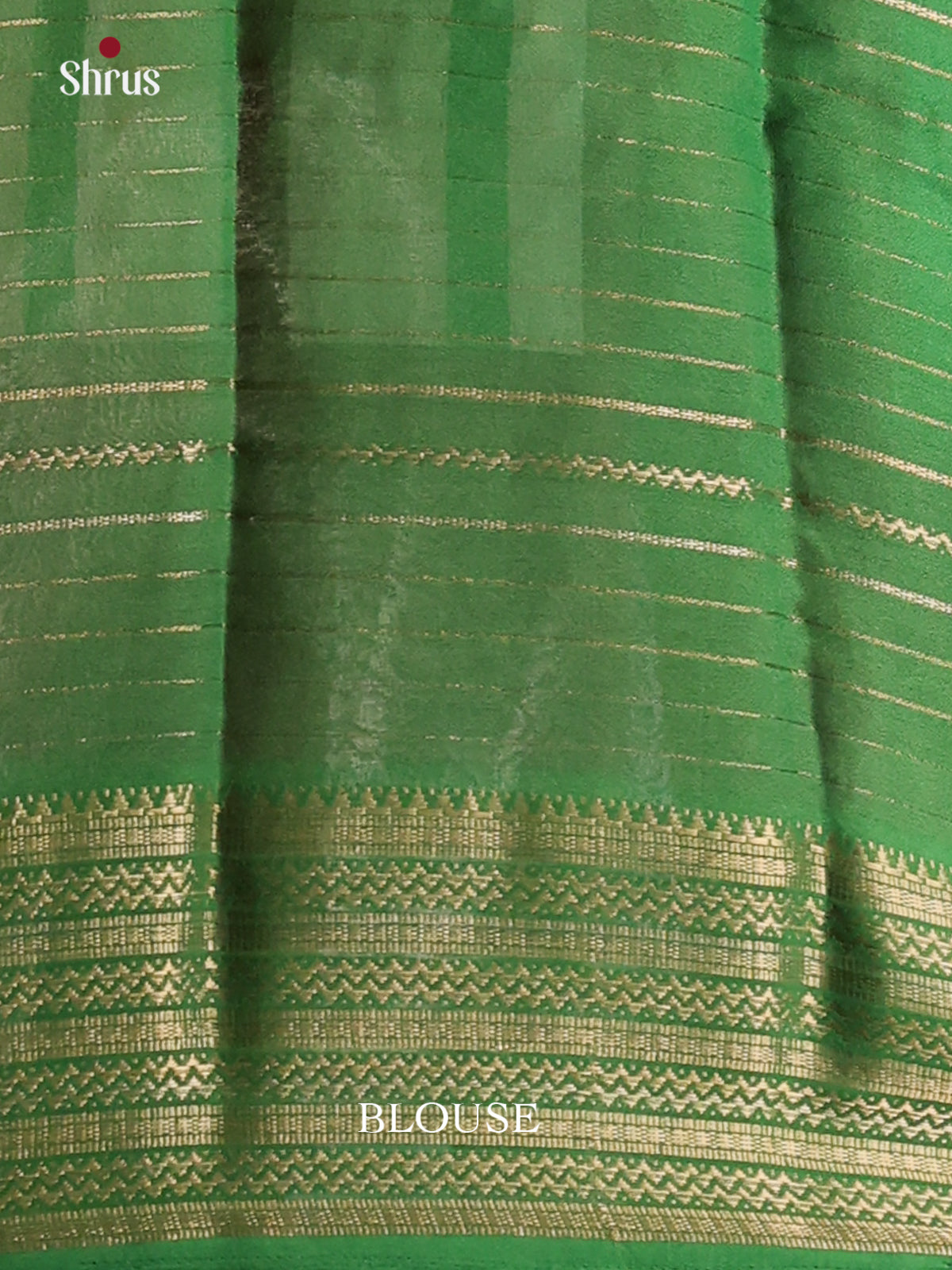 Cream & Green - Semi Mysoresilk Saree - Shop on Shrus.com