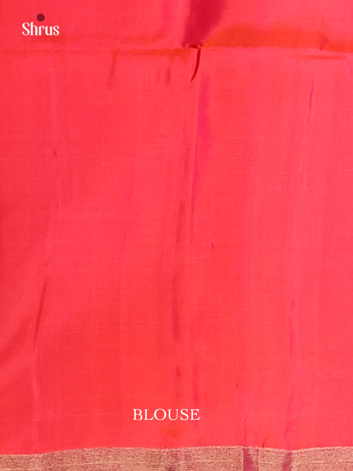 Radiant Orange & Red Soft Silk Saree with gold zari strapes, self brocade pallu - Shop on Shrus.com