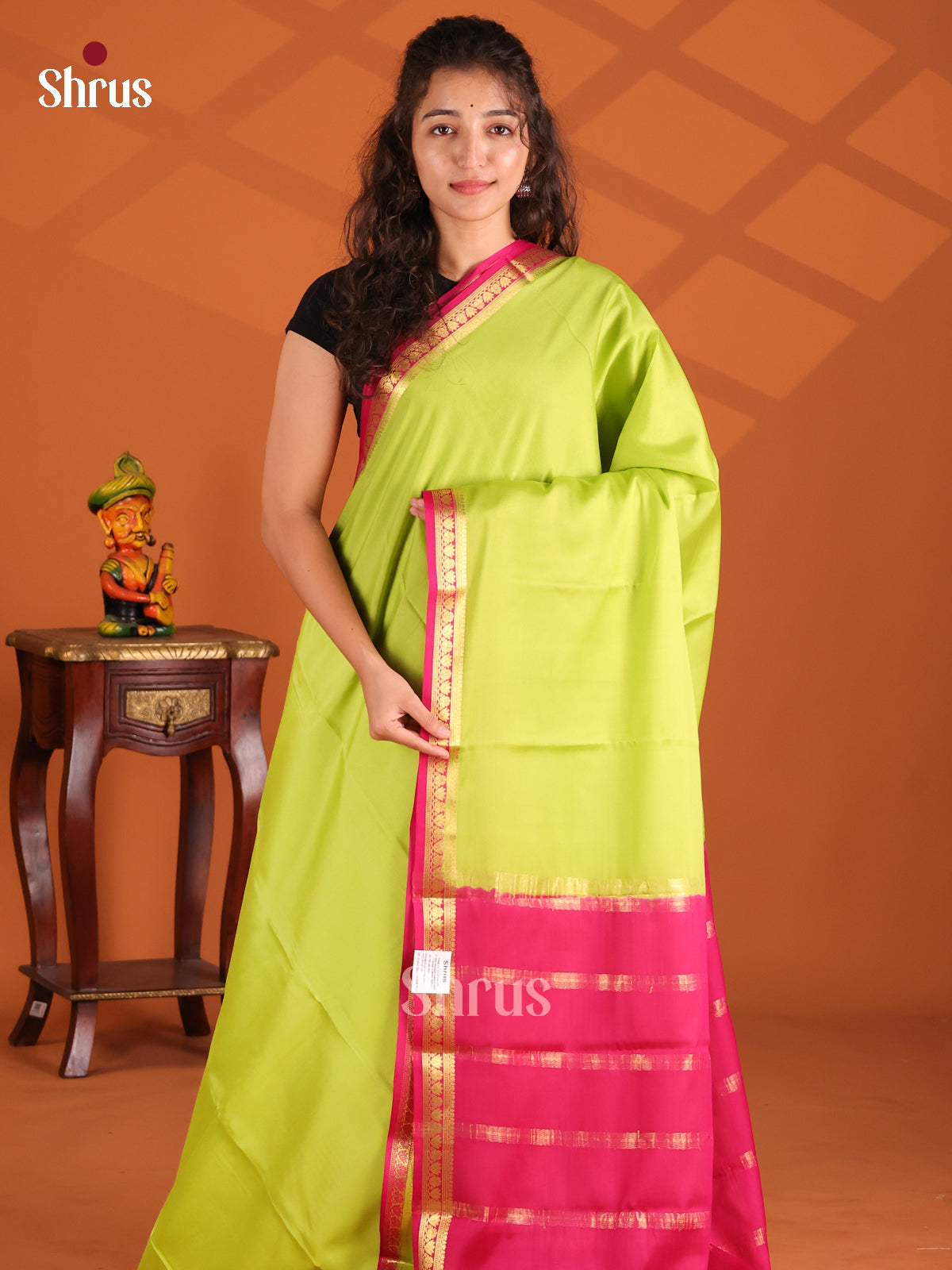 Pista Green - Mysore Silk Saree - Shop on Shrus.com