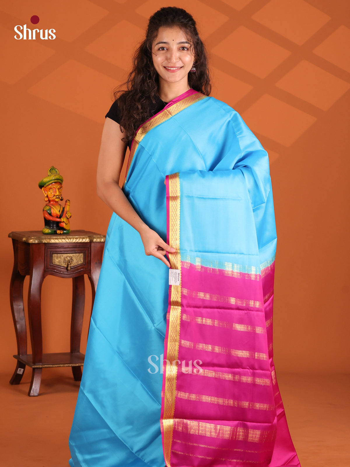 Blue & Majenta- Mysore Silk Saree