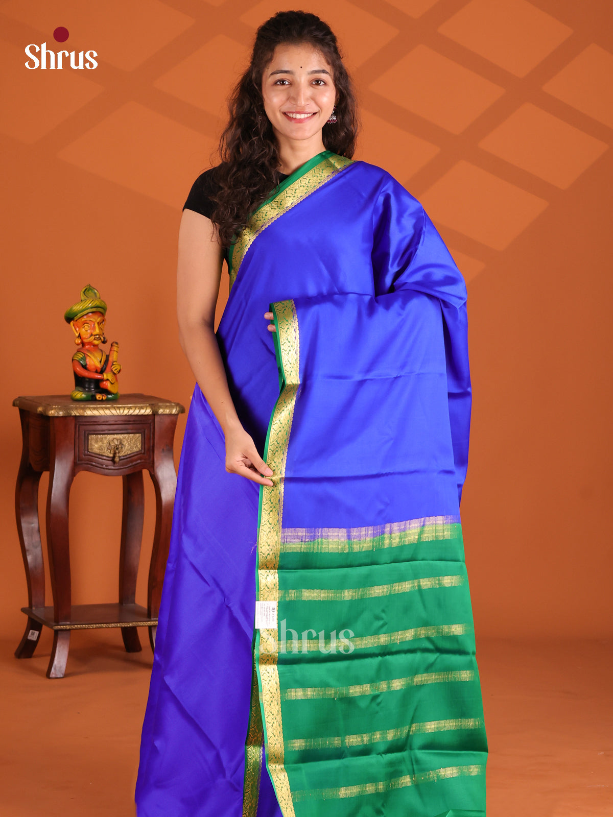 Blue & Green- Mysore Silk Saree