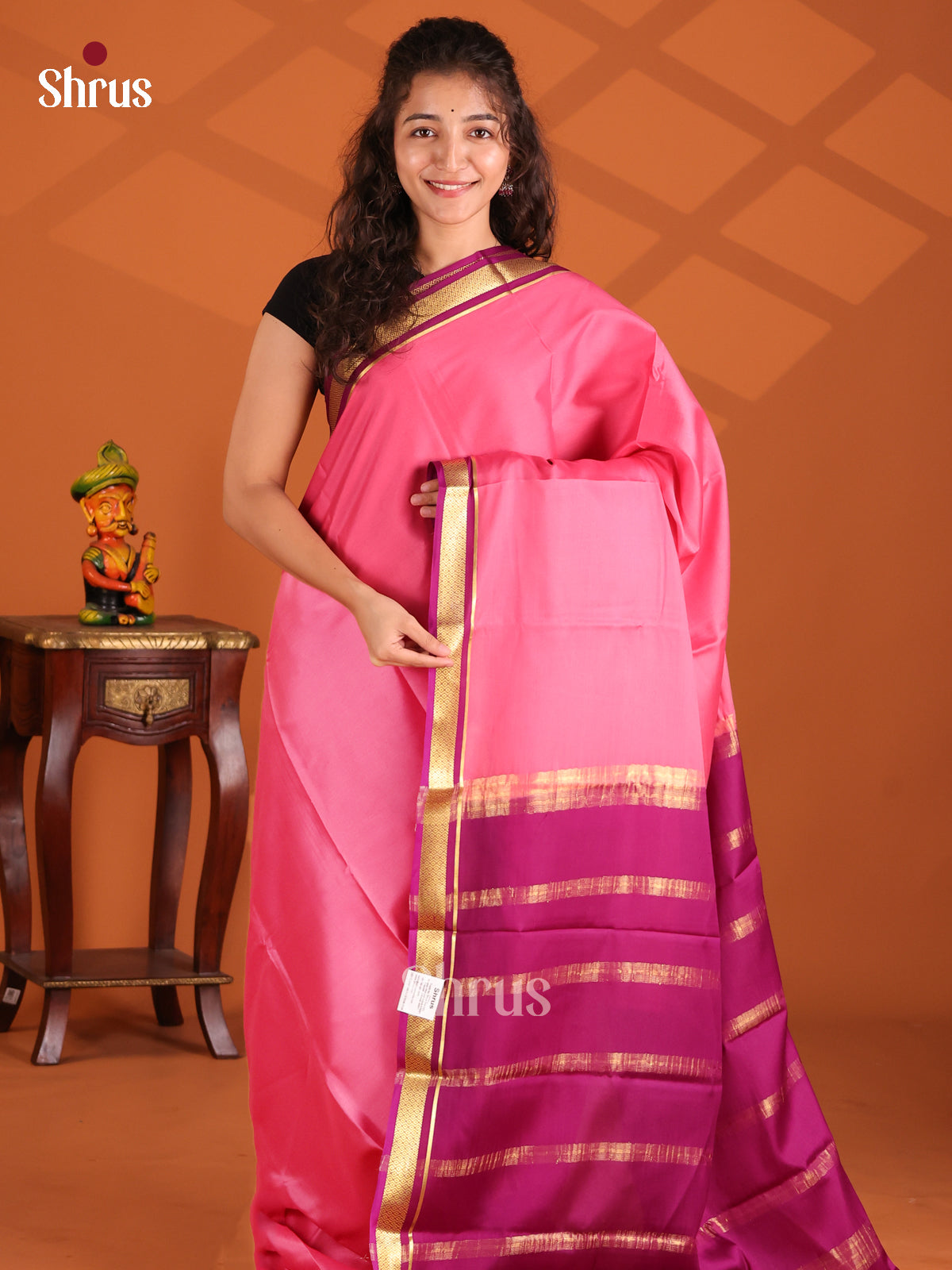 Pink & Purple - Mysore Silk Saree