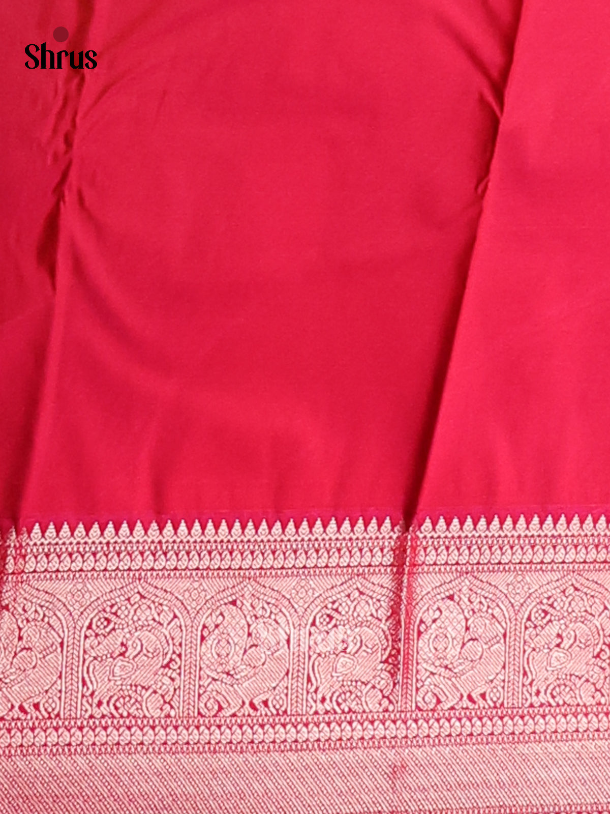 Dark Green & Pink - Korvai Semi Kanchipuram Saree - Shop on Shrus.com