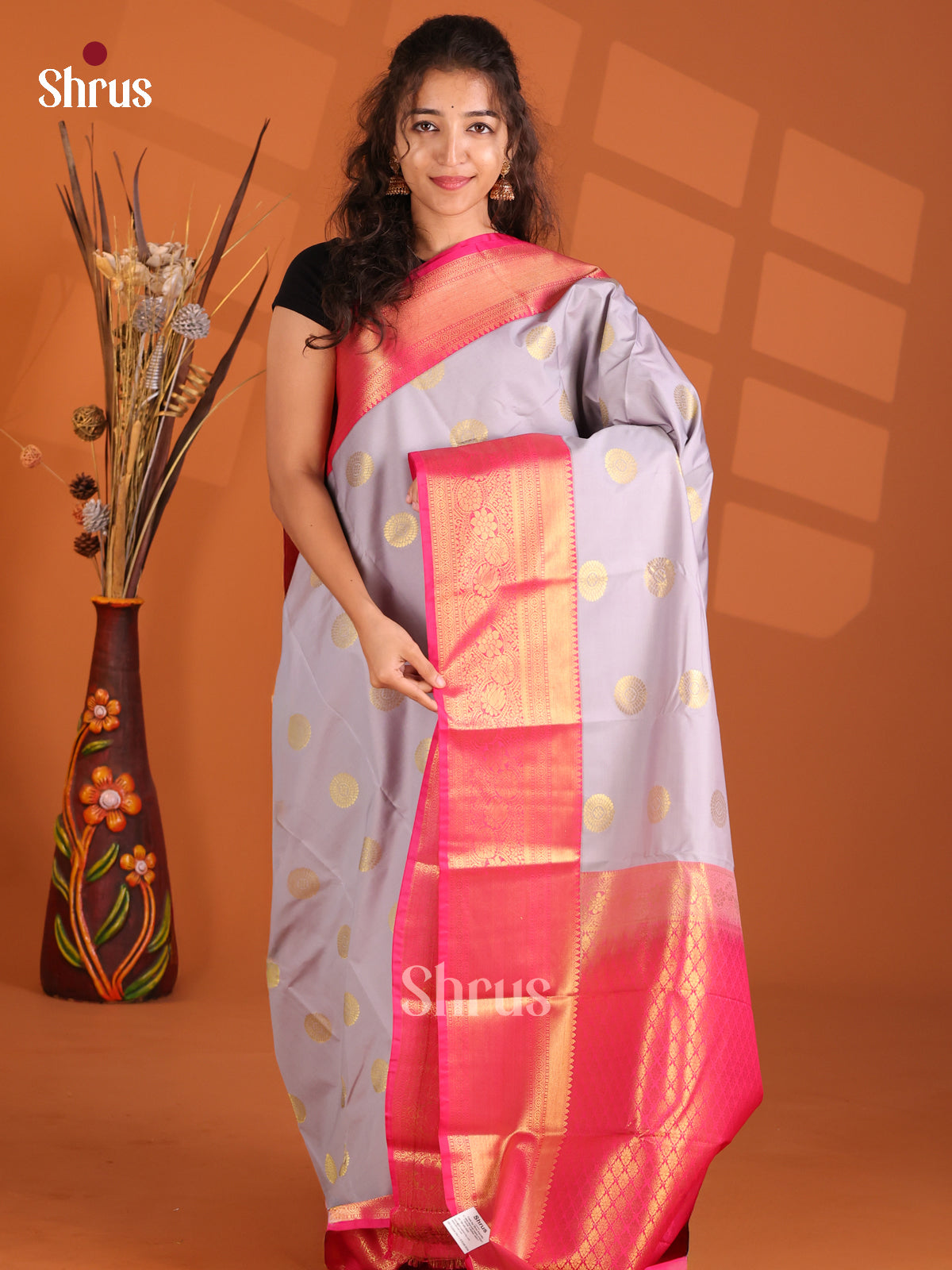 Lavender & Pink - Korvai Semi Kanchipuram Saree - Shop on Shrus.com