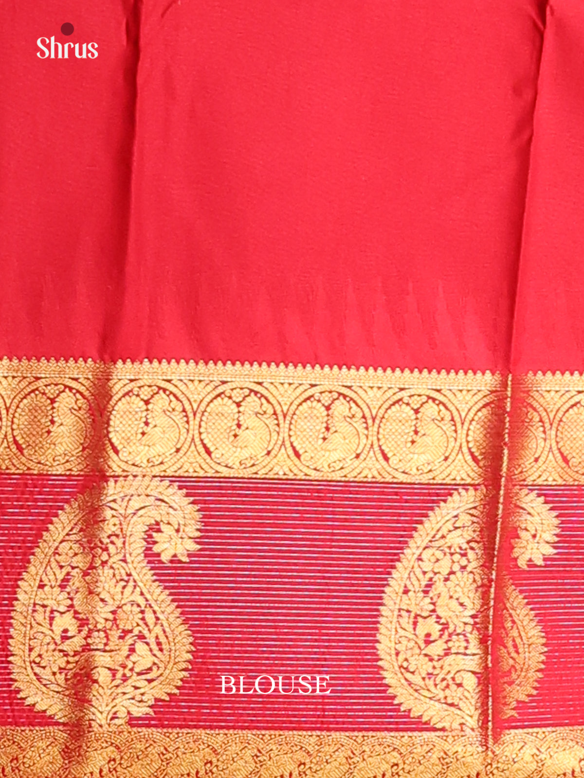 Blue & Orangish Pink - Korvai Semi Kanchipuram Saree - Shop on Shrus.com
