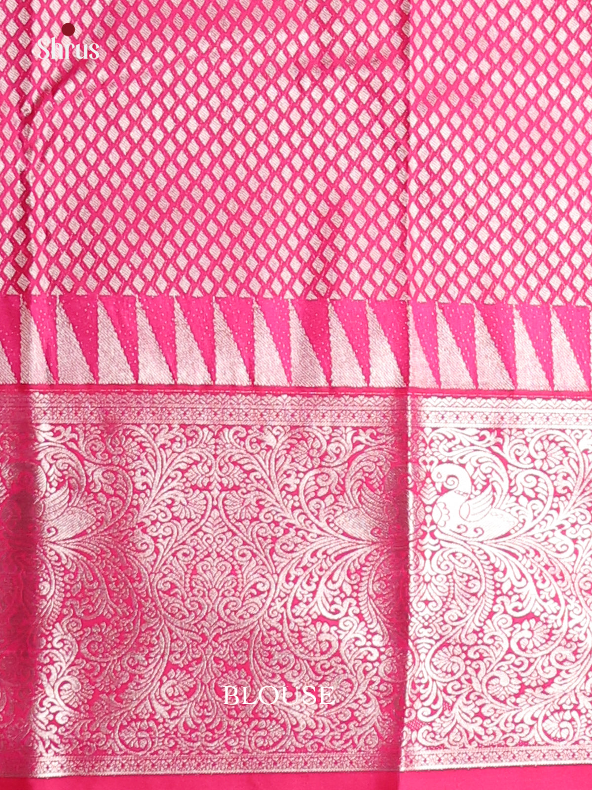 Teal & Pink - Korvai Semi Kanchipuram Saree - Shop on Shrus.com