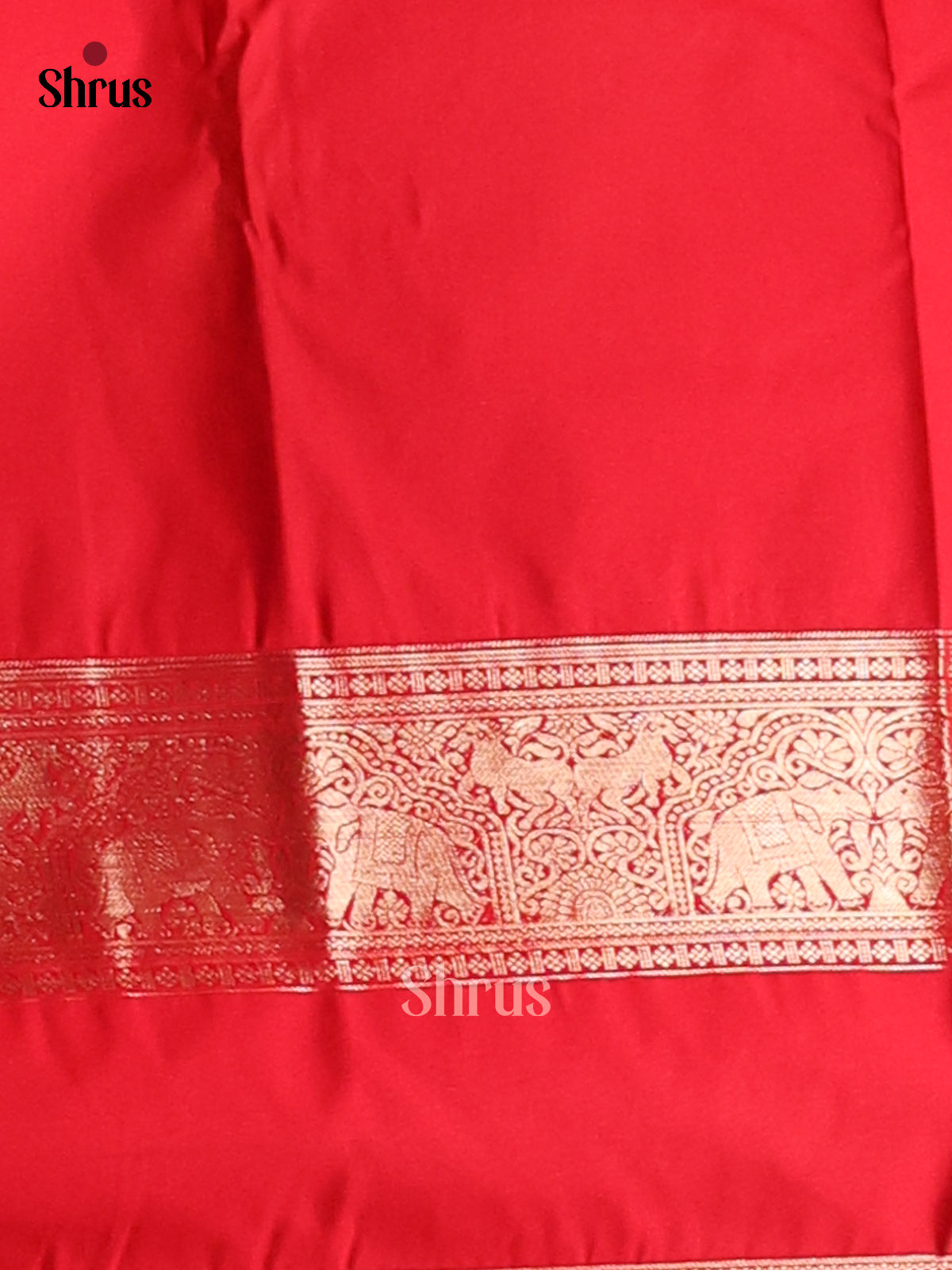 Blue & Red - Korvai Semi Kanchipuram Saree - Shop on Shrus.com
