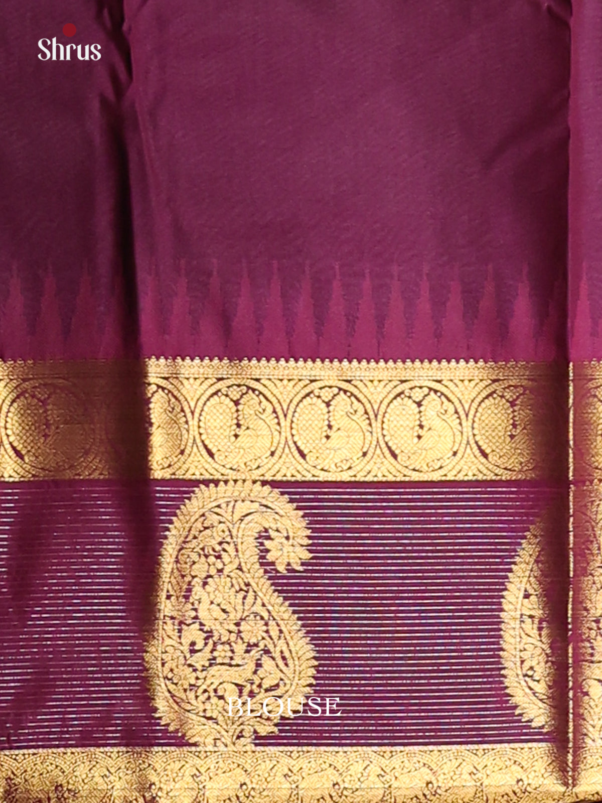 Grey & Violet - Korvai Semi Kanchipuram Saree - Shop on Shrus.com