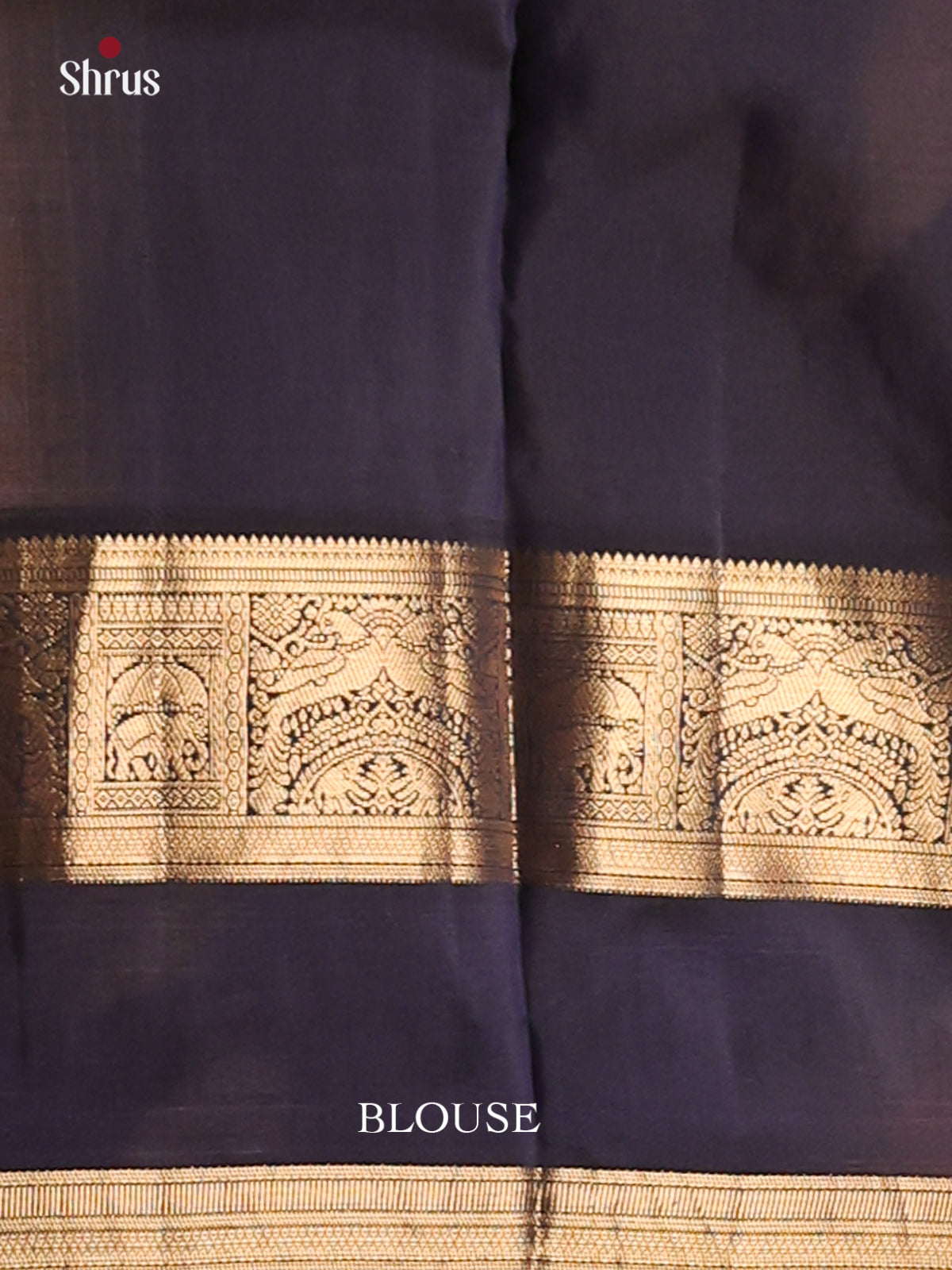 Pastel Blue & Navy Blue - Kanchipuram-halfpure Saree