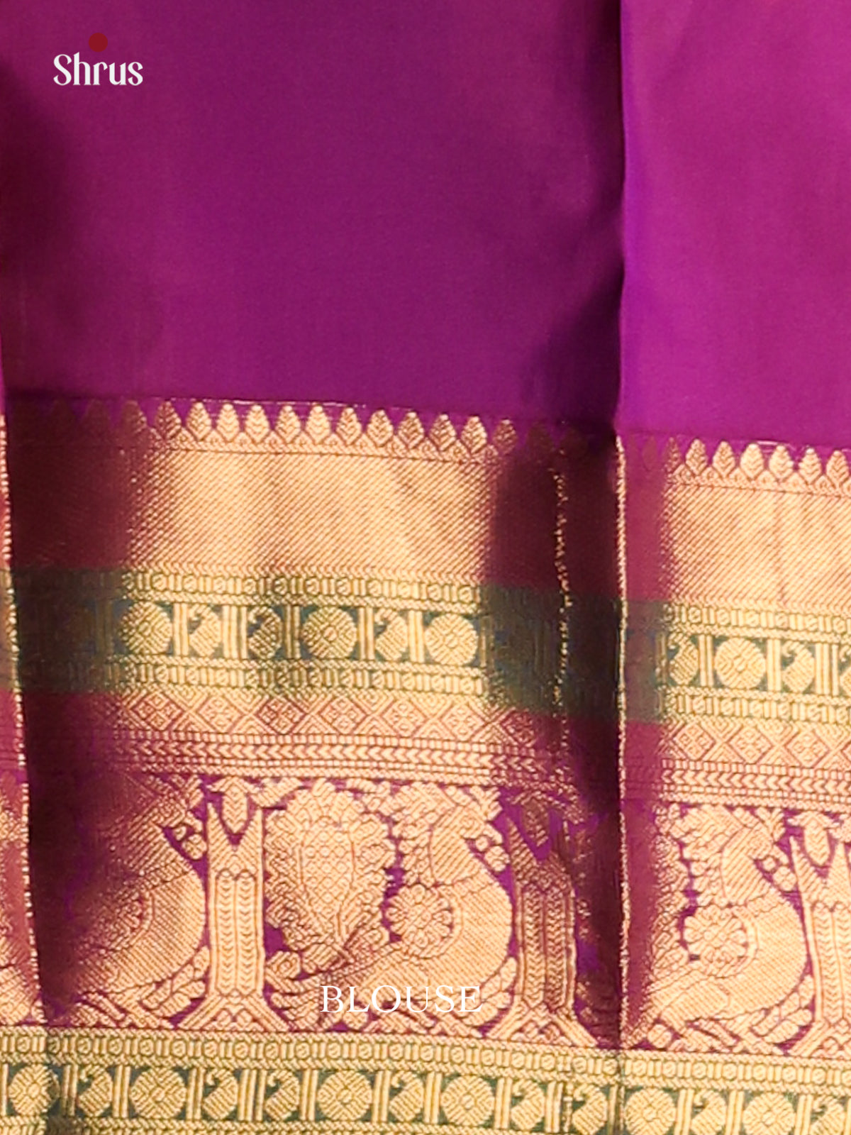 Cream & Purple - Kanchipuram-halfpure Saree - Shop on Shrus.com