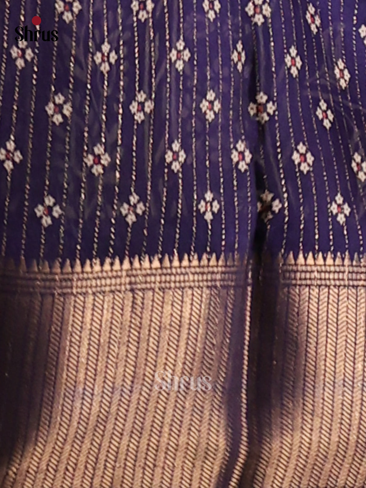 Blue - Semi Crepe Saree