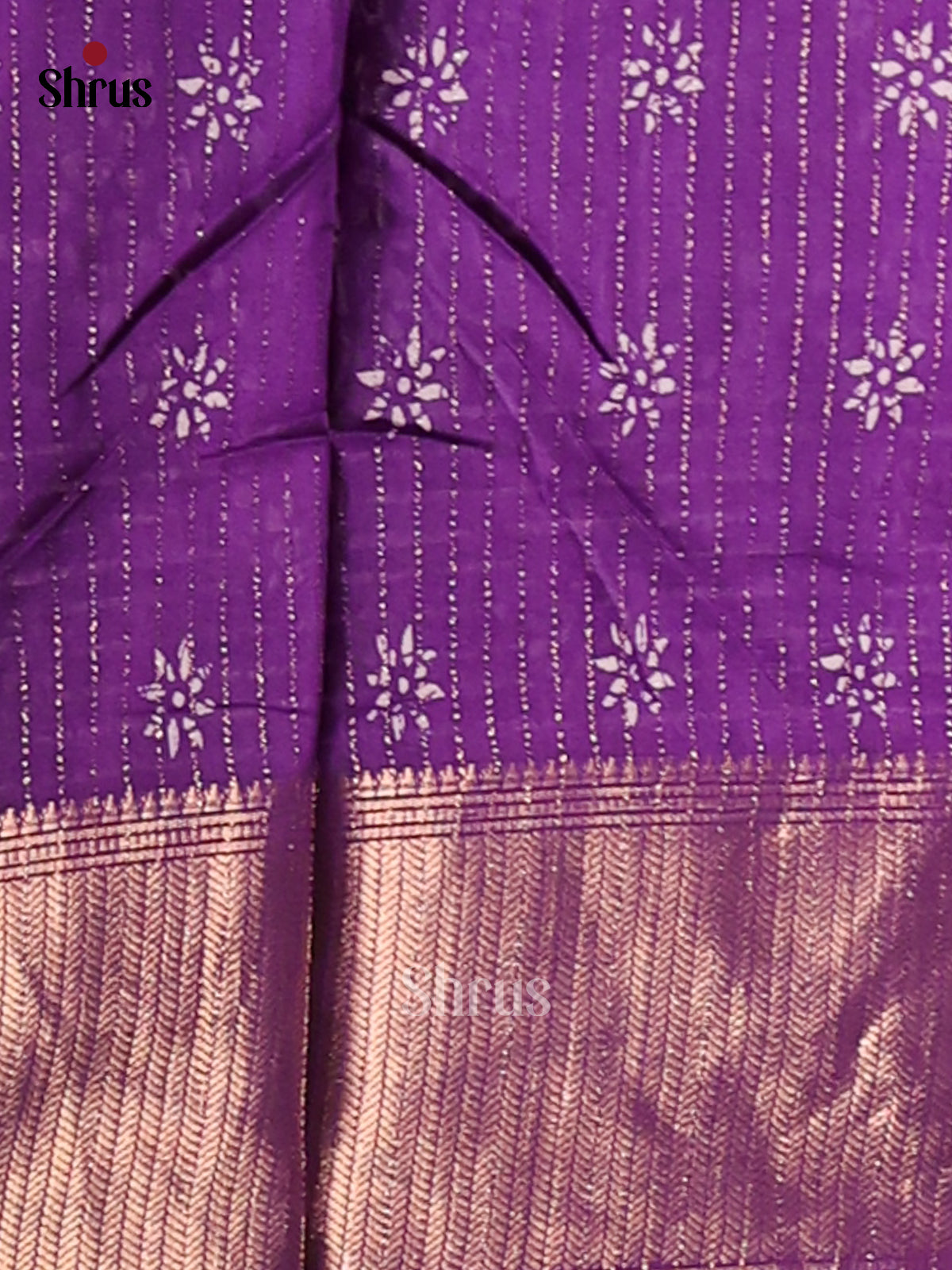 Purple - Semi Crepe Saree - Shop on Shrus.com