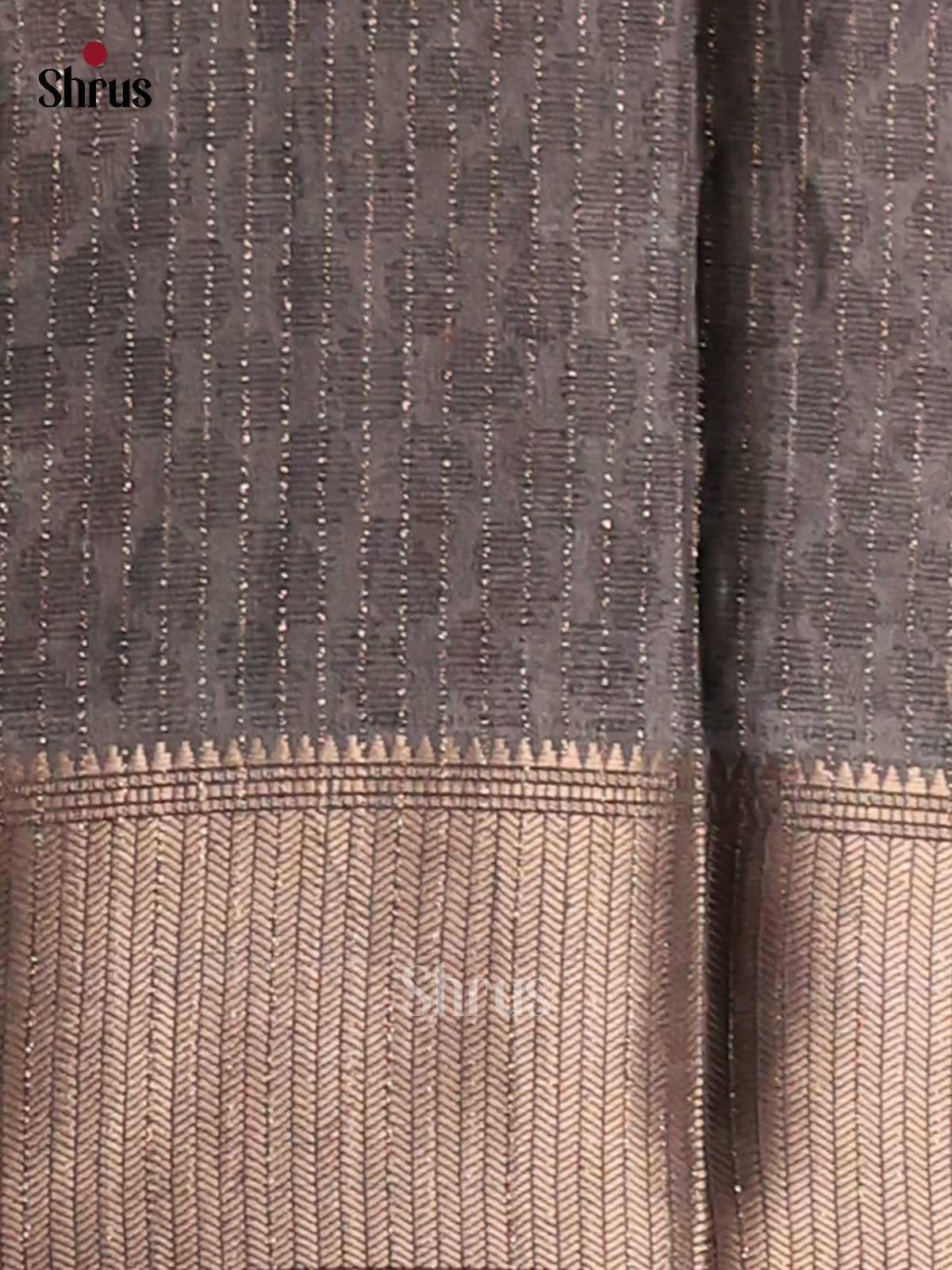 Cream & Grey- Semi Crepe Saree