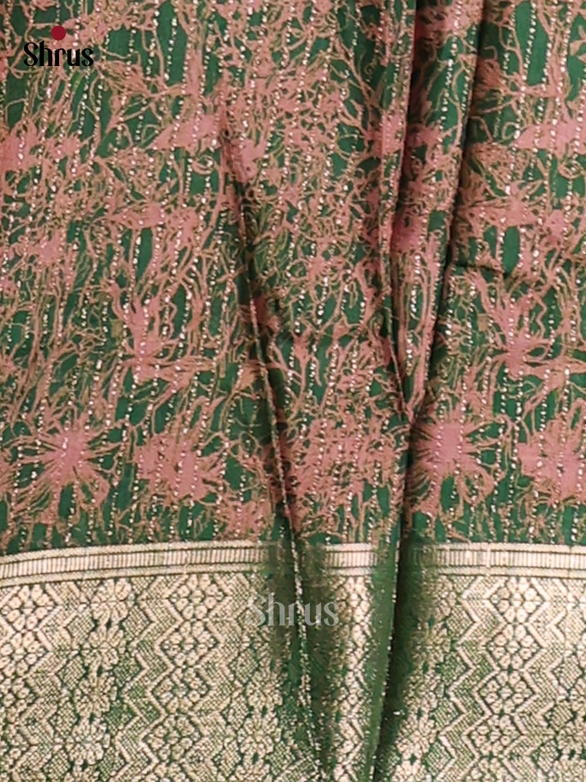 Green- Semi Crepe Saree - Shop on Shrus.com