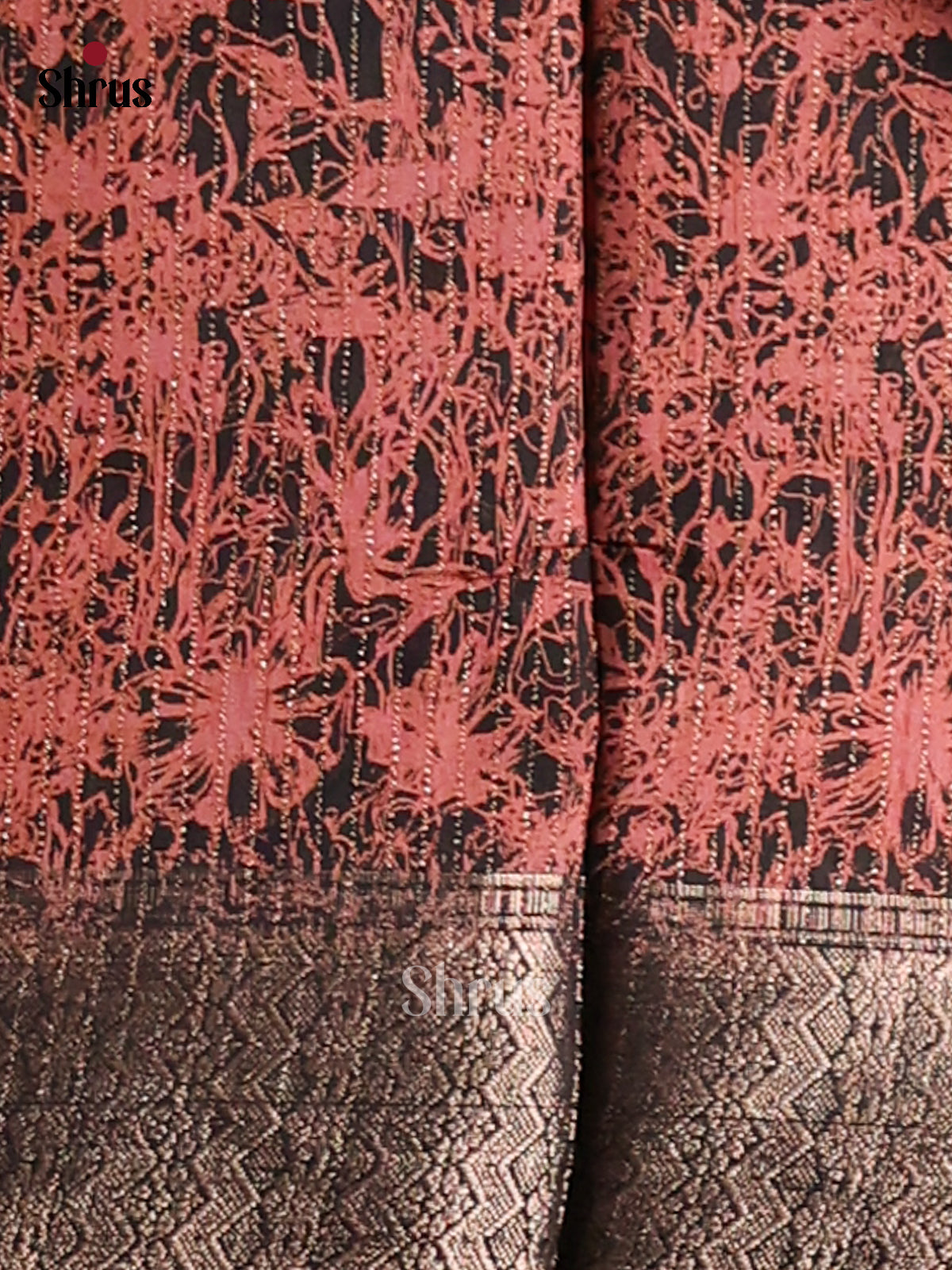 Black & Pink - Semi Crepe Saree