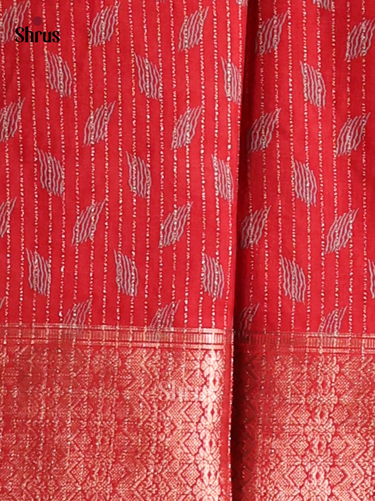 Red - Semi Crepe Saree - Shop on Shrus.com