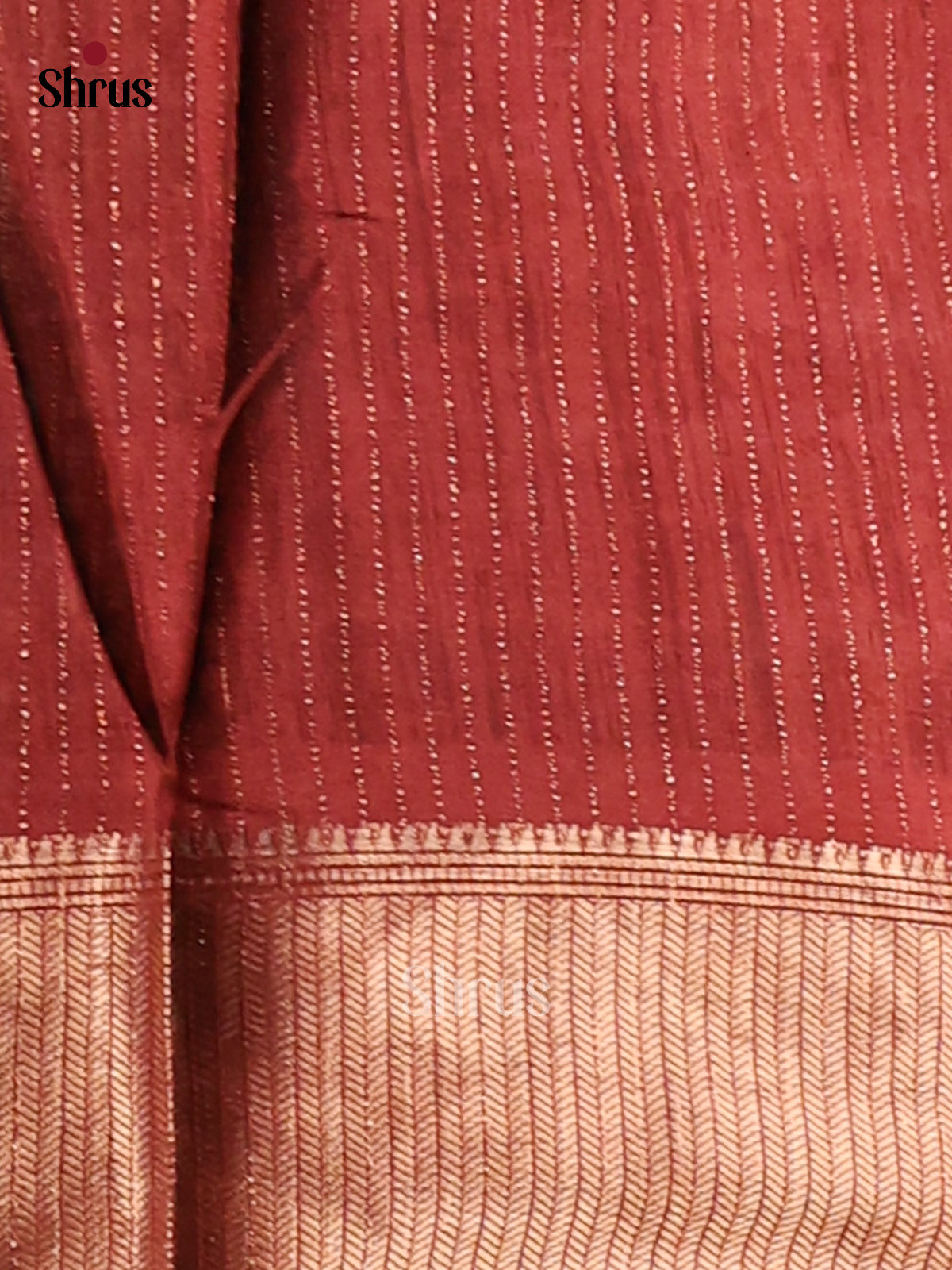 Grey & Red - Semi Crepe Saree - Shop on Shrus.com