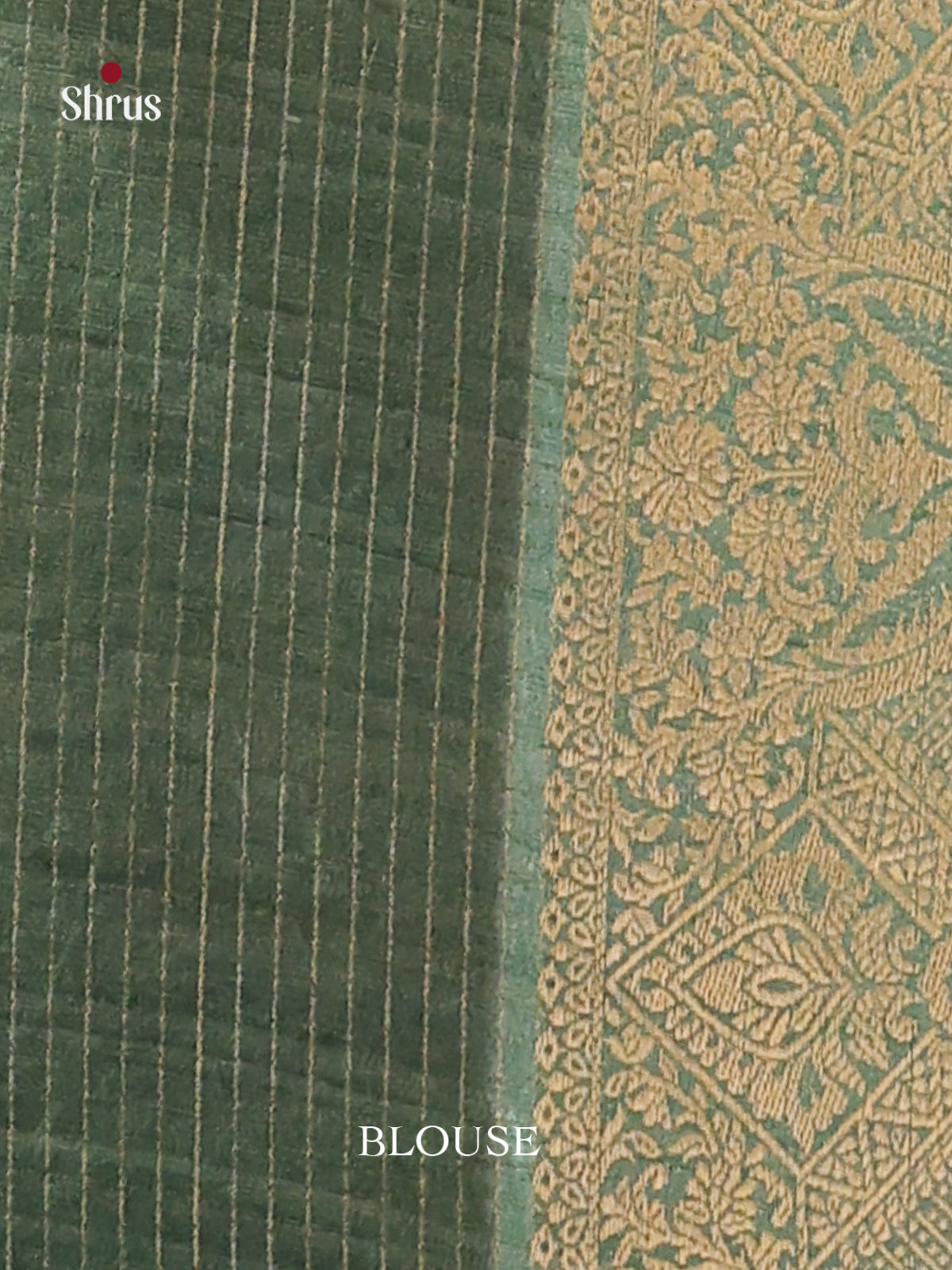 Cream & Green- Semi Dola silk Saree
