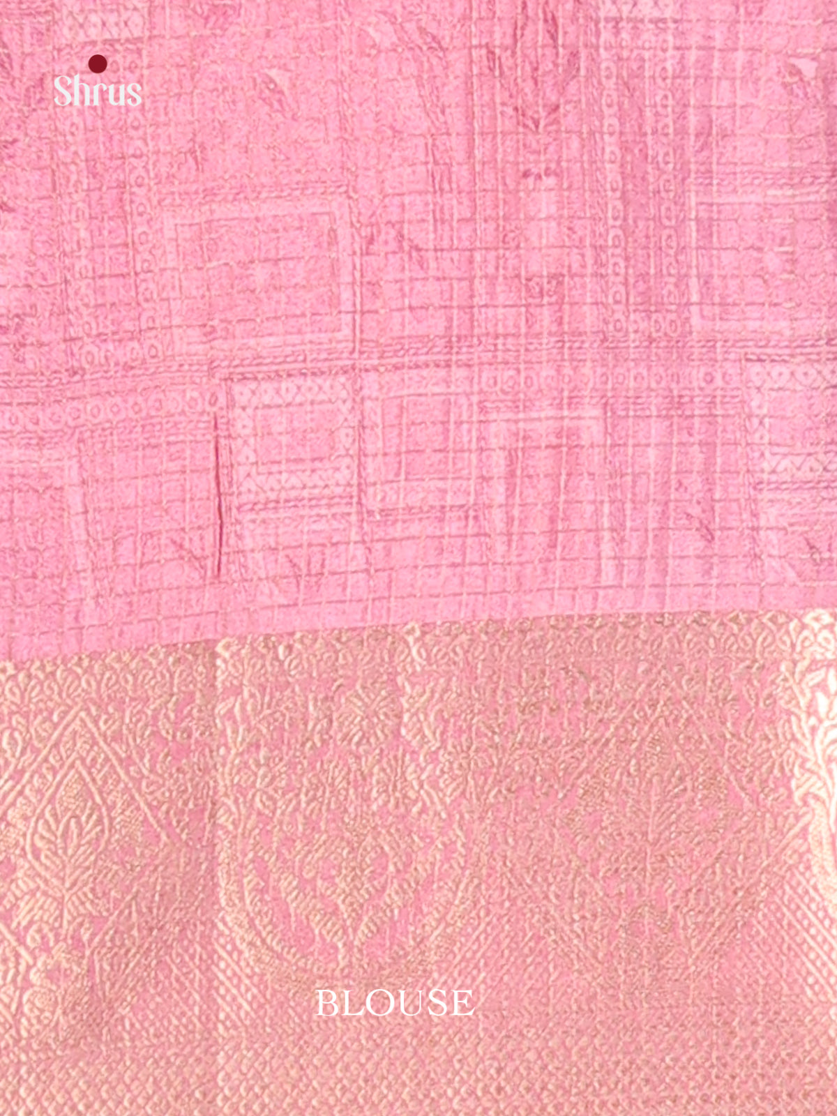 Pink & Pastel Blue - Semi Dola silk Saree