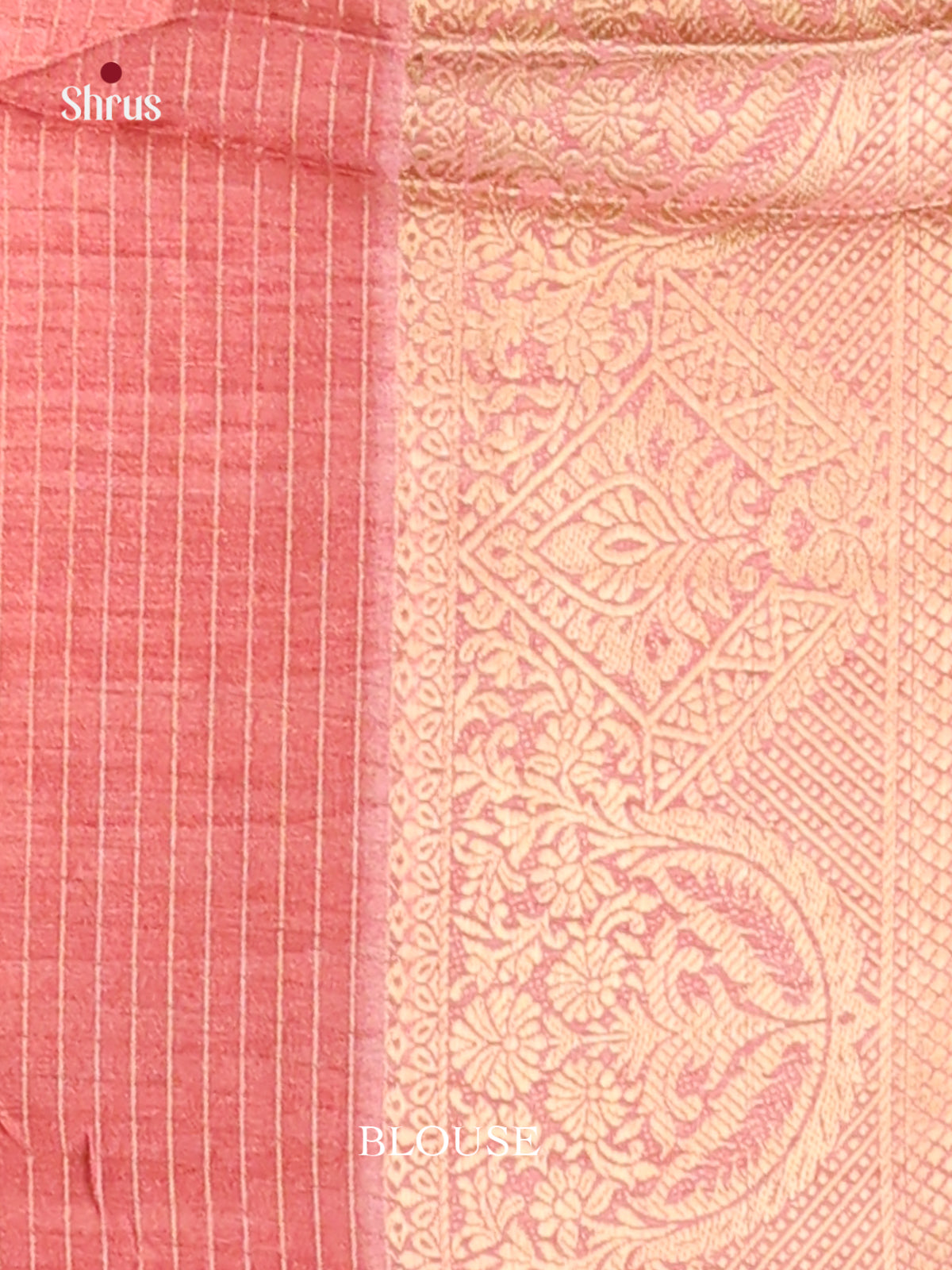 Pink & Cream - Semi Dola silk Saree - Shop on Shrus.com
