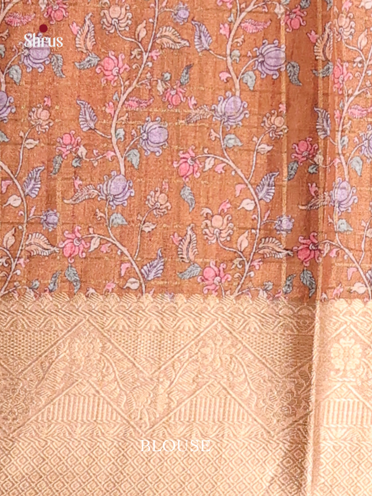 Blue & Brown - Semi Dola silk Saree