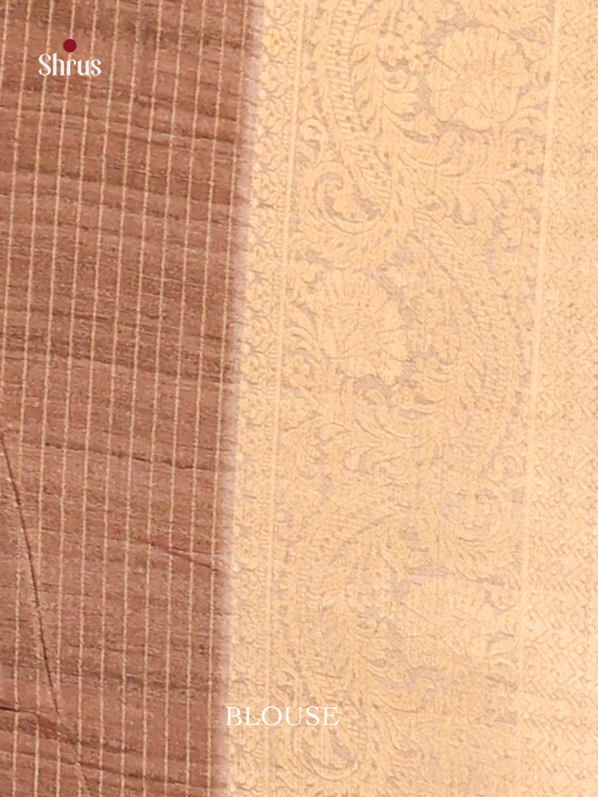 Brown & Cream - Semi Dola silk Saree