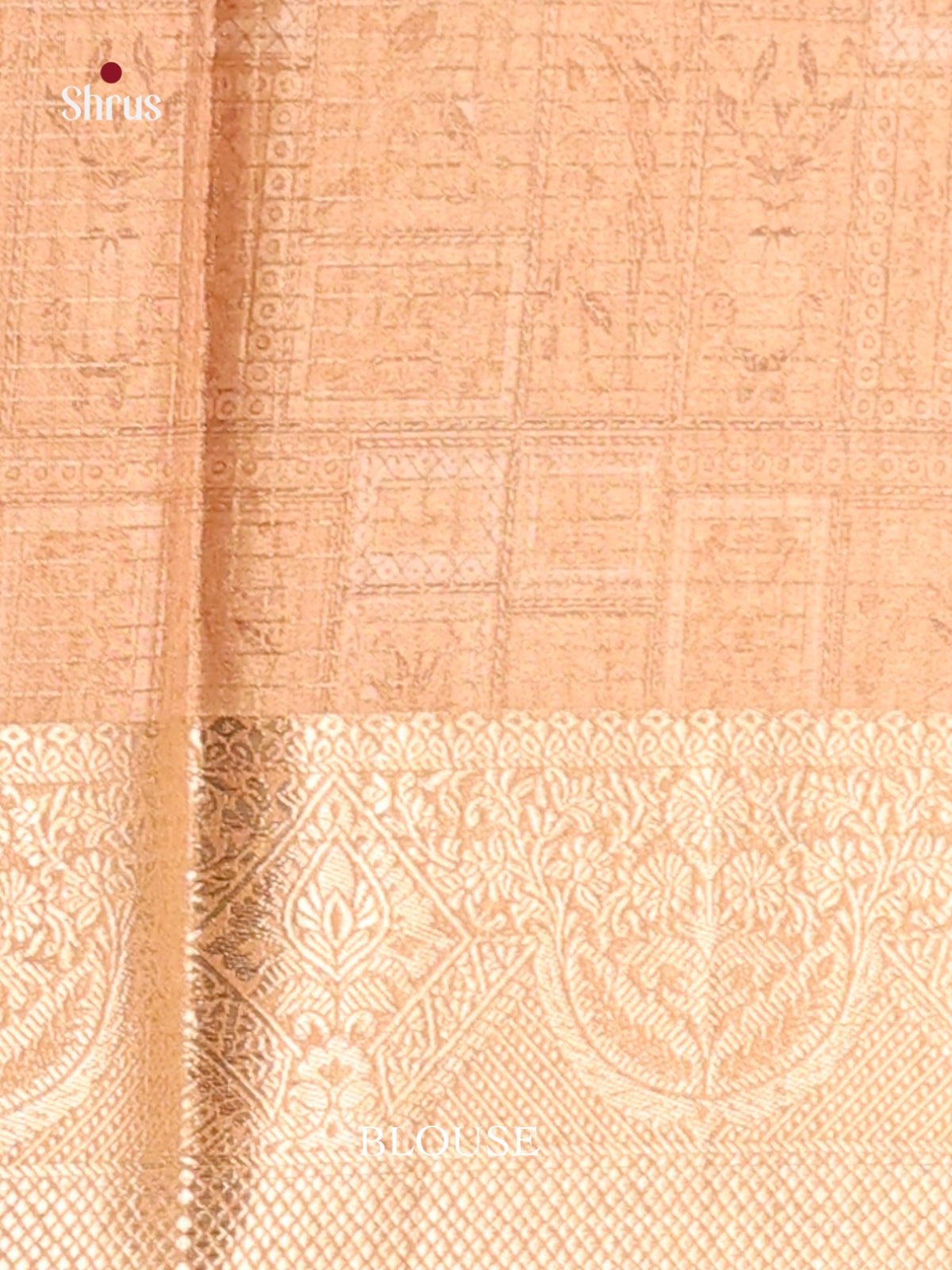 Grey & Peach- Semi Dola silk Saree