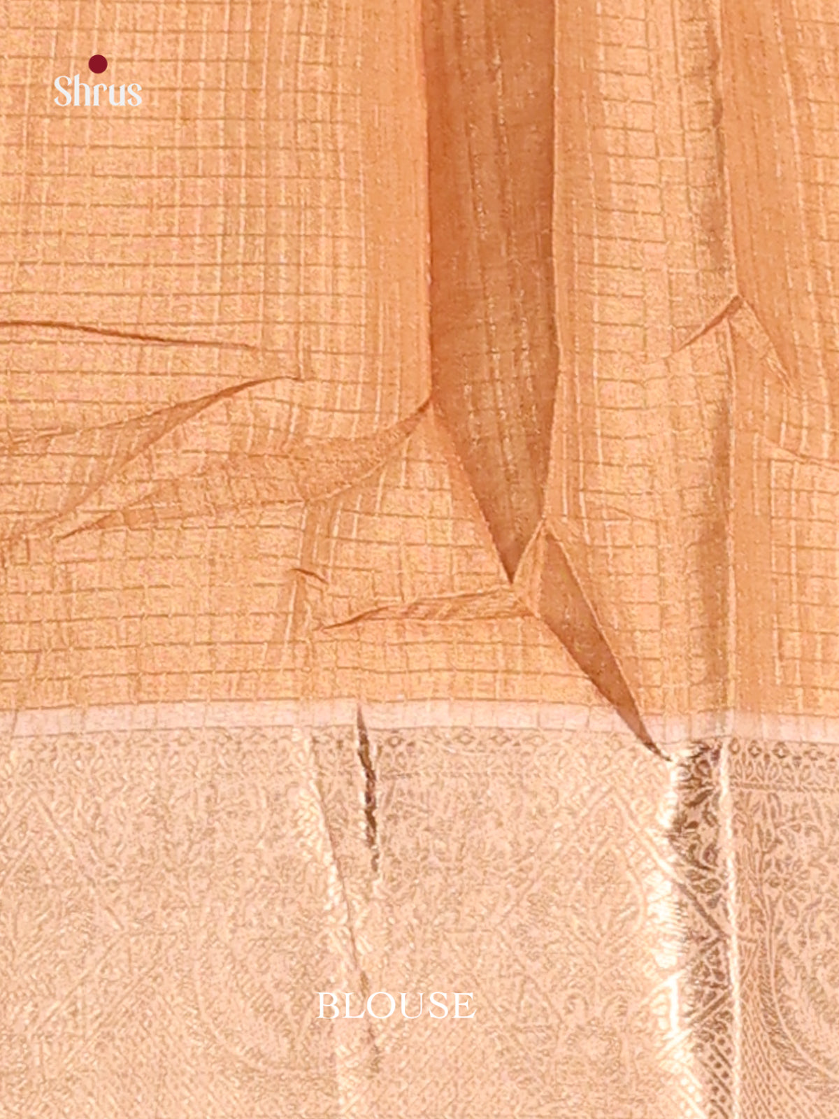 Peach & Cream - Semi Dola silk Saree