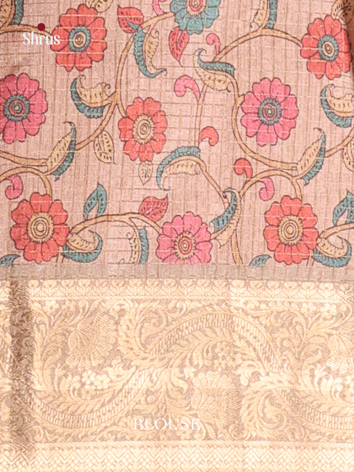Green & Cream - Semi Dola silk Saree - Shop on Shrus.com