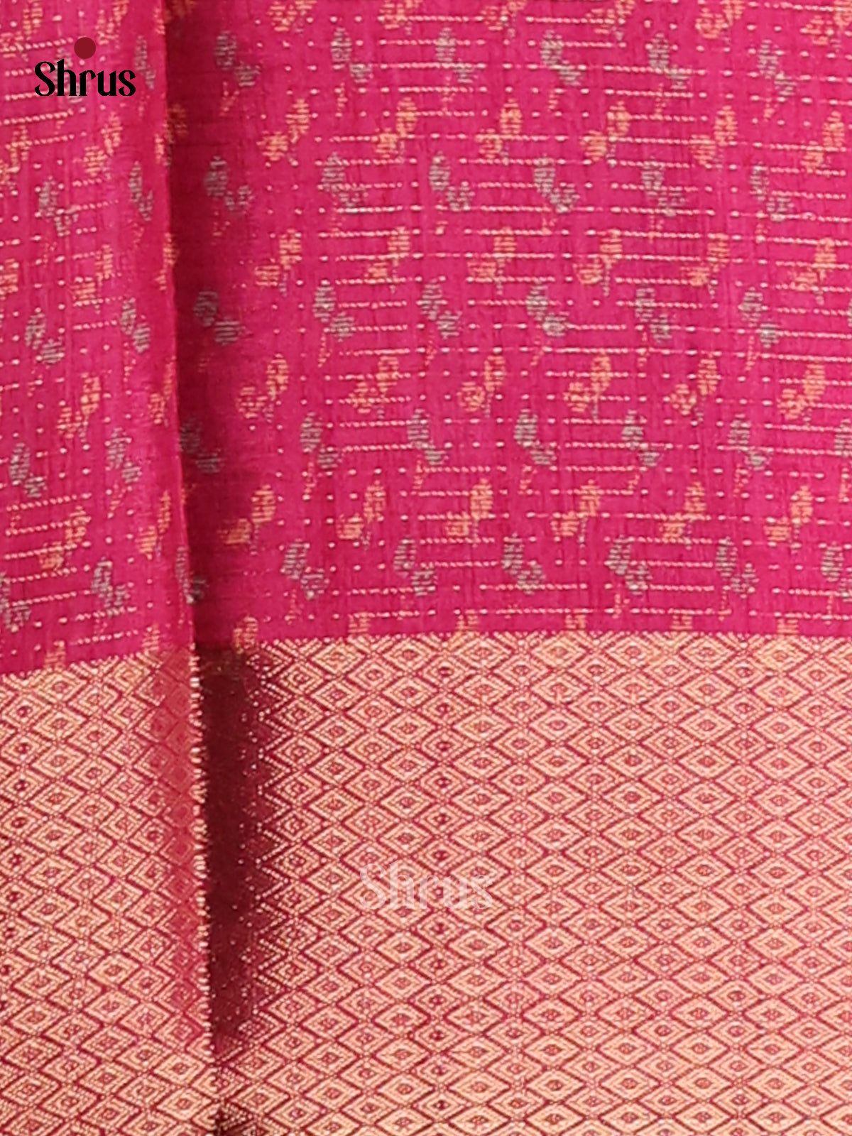 Pink- Semi Crepe Saree - Shop on Shrus.com