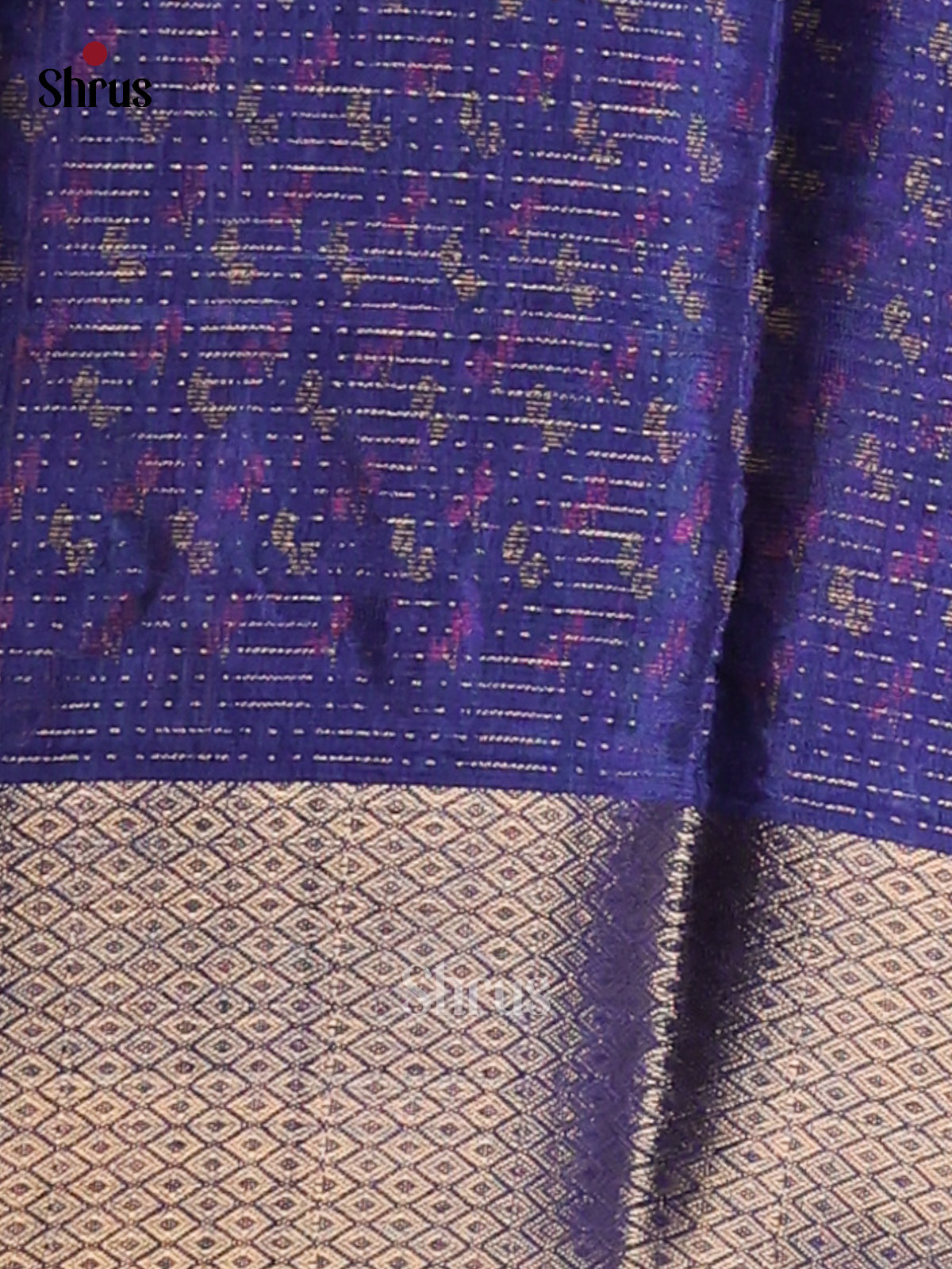 Blue - Semi Crepe Saree