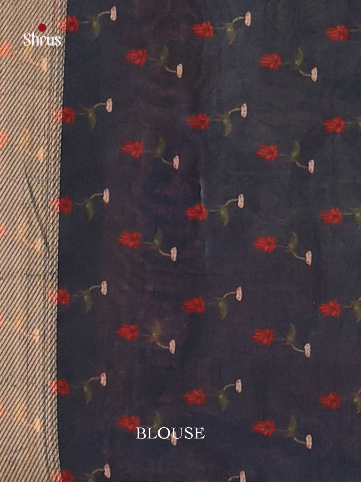 Blue & Cream - Semi Dola silk Saree