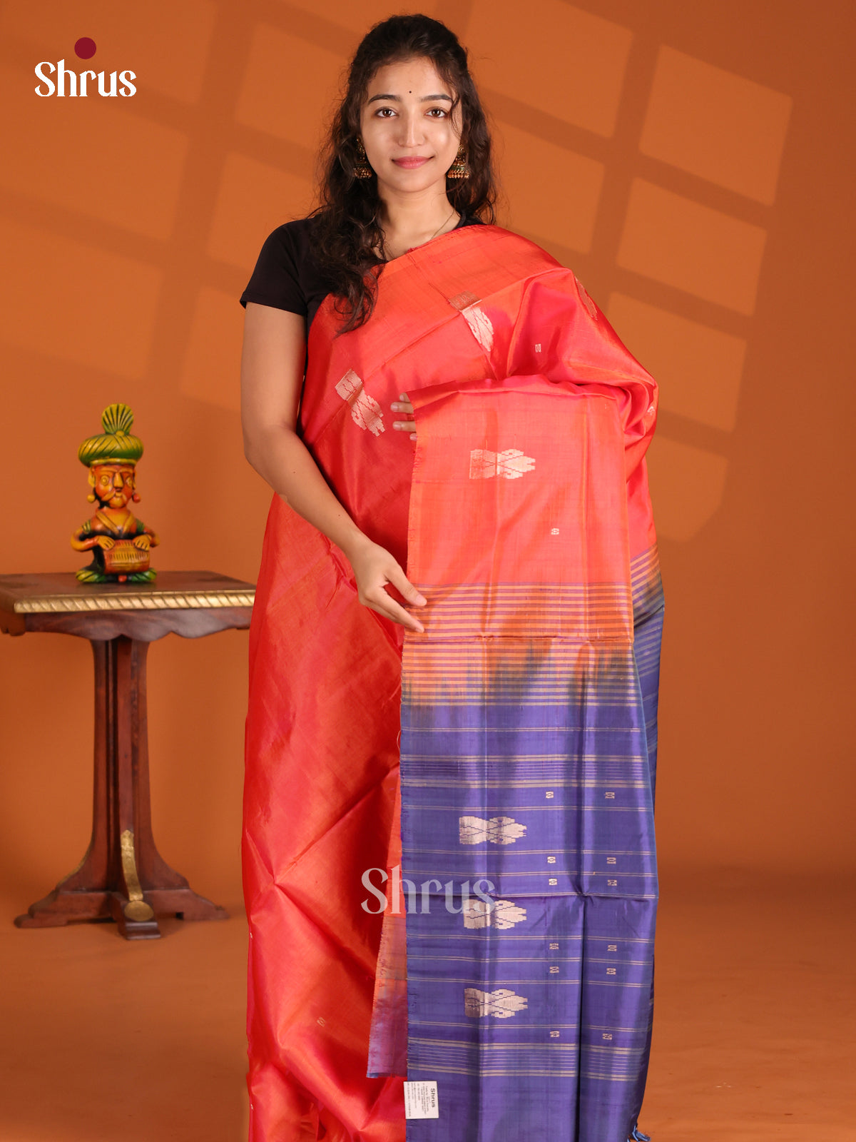 Blue & Pink- Banana Pith Saree