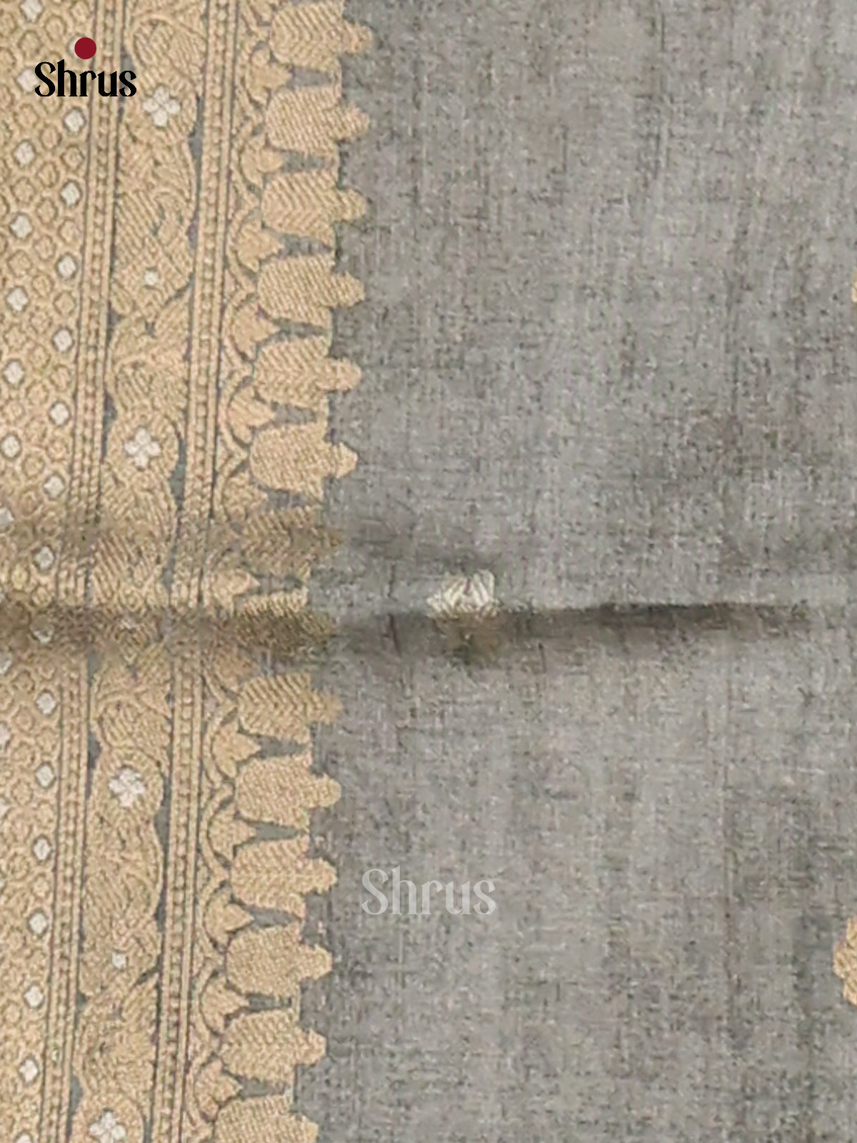 Pink & Grey - Semi Tussar Saree