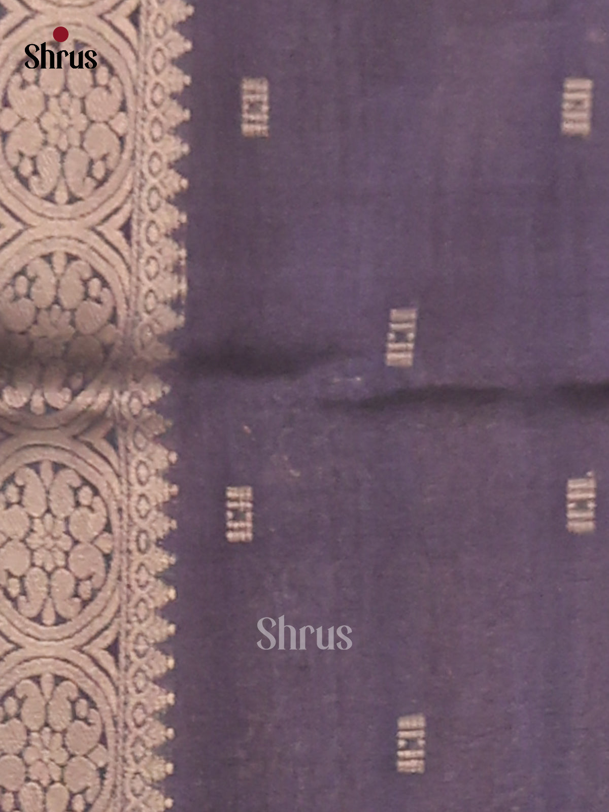 Brown & Blue - Semi Tussar Saree